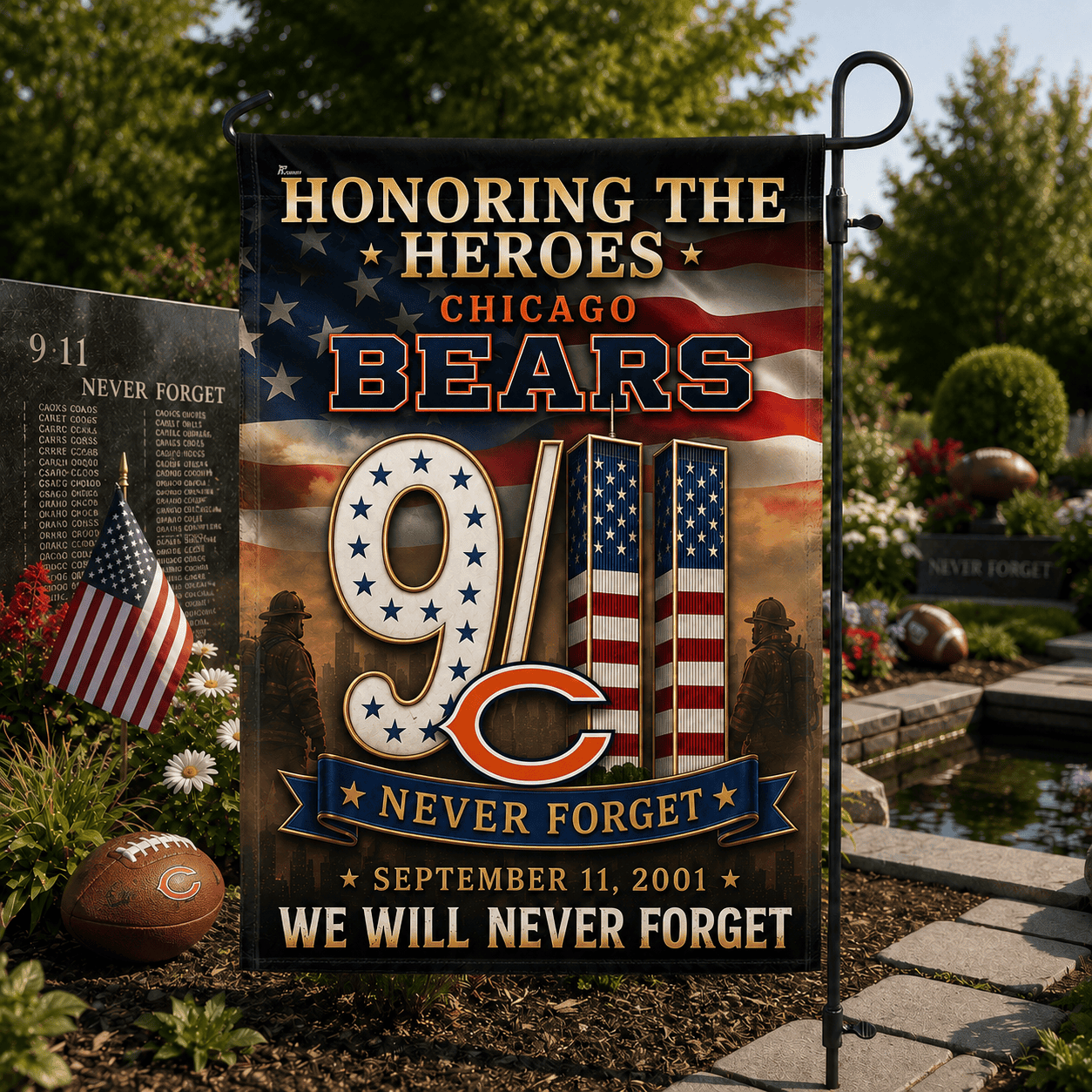 Chicago Bears| Premium NFL Never Forget 9/11 Flag NY