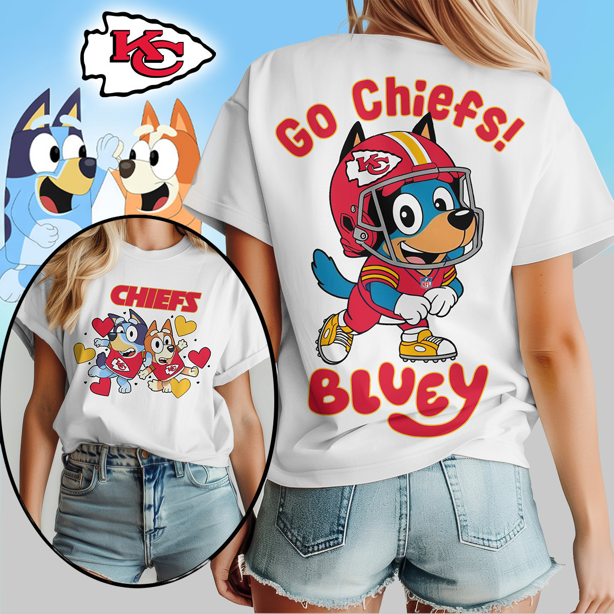 Kansas City Chiefs | Premium NFL Bluey Women's Shirt TD