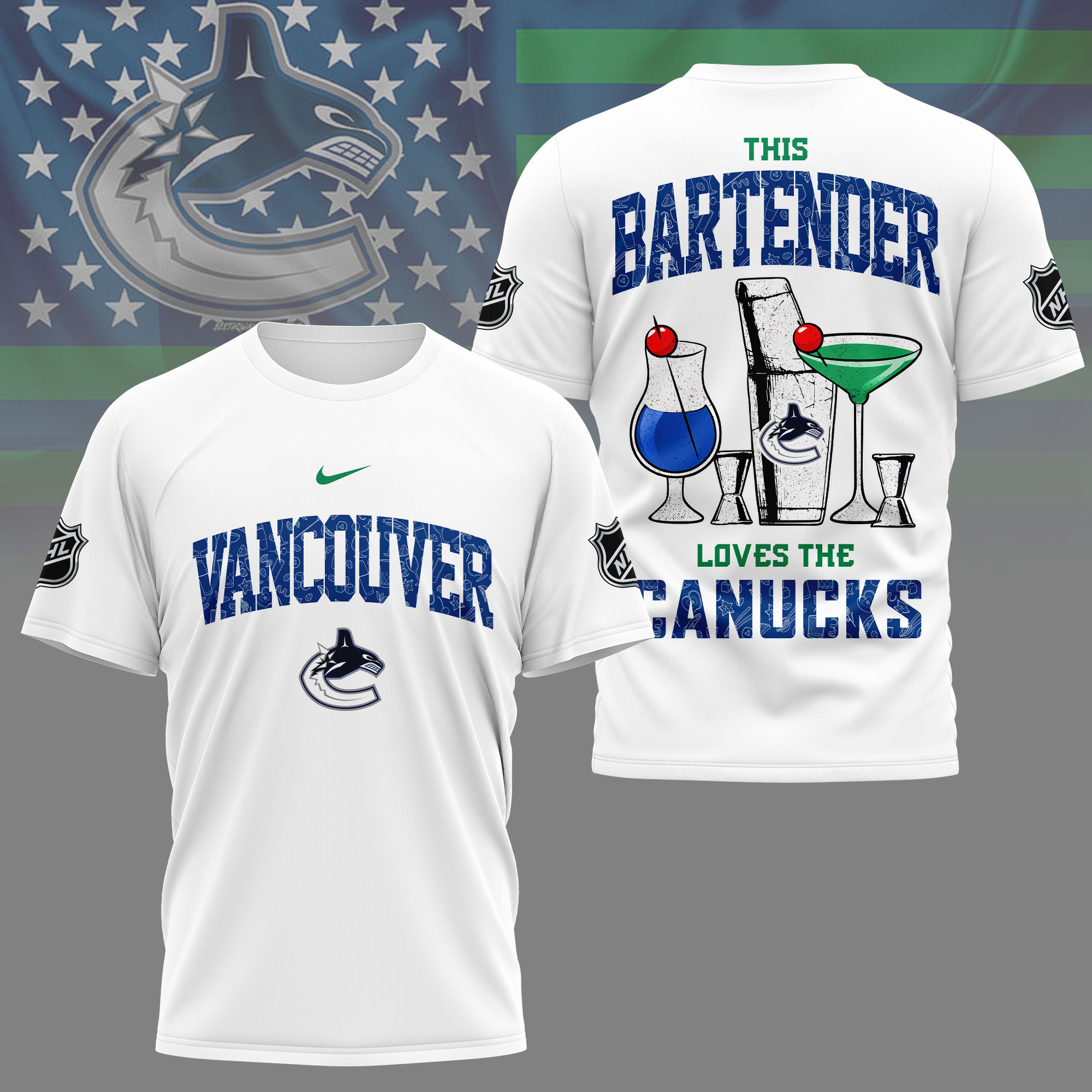 Vancouver Canucks | Premium NHL Bartender Fan 3D Shirt NY