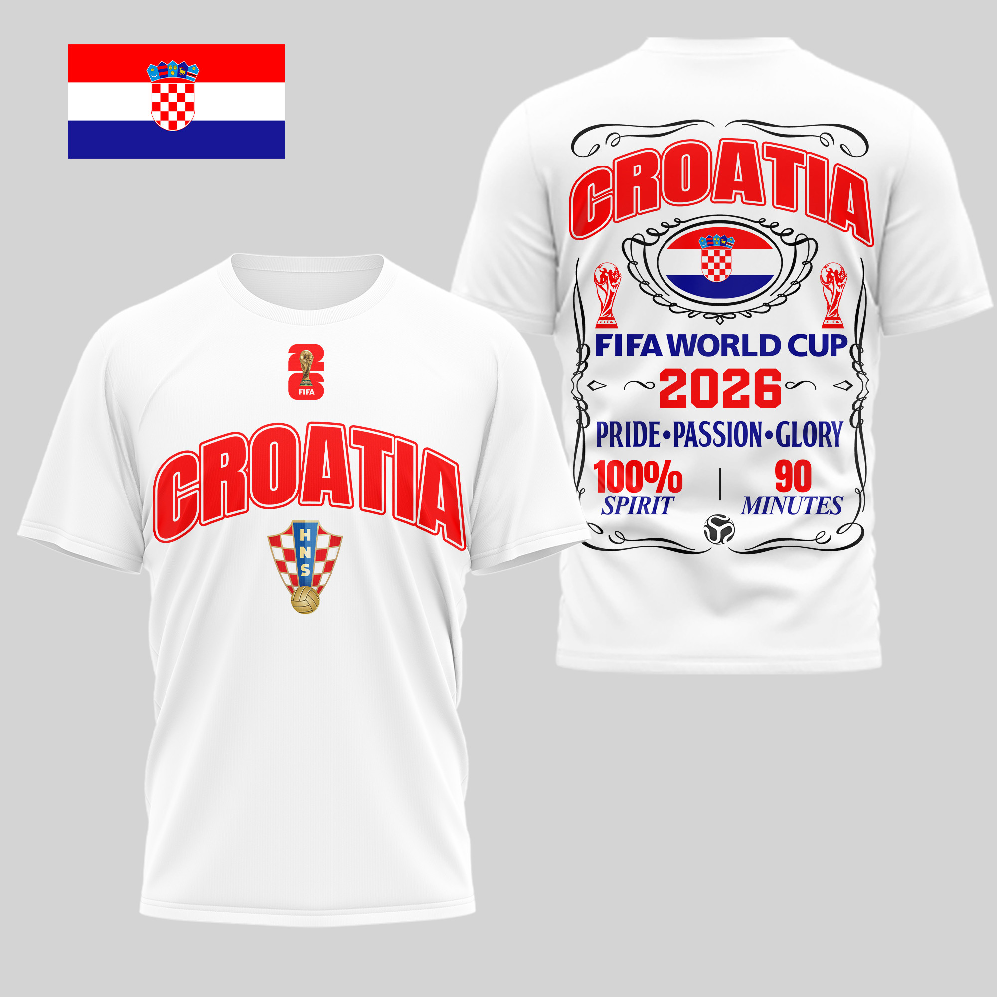 Croatia | Premium WC26 Pride Passion Glory 3D Shirt PBNQZV5