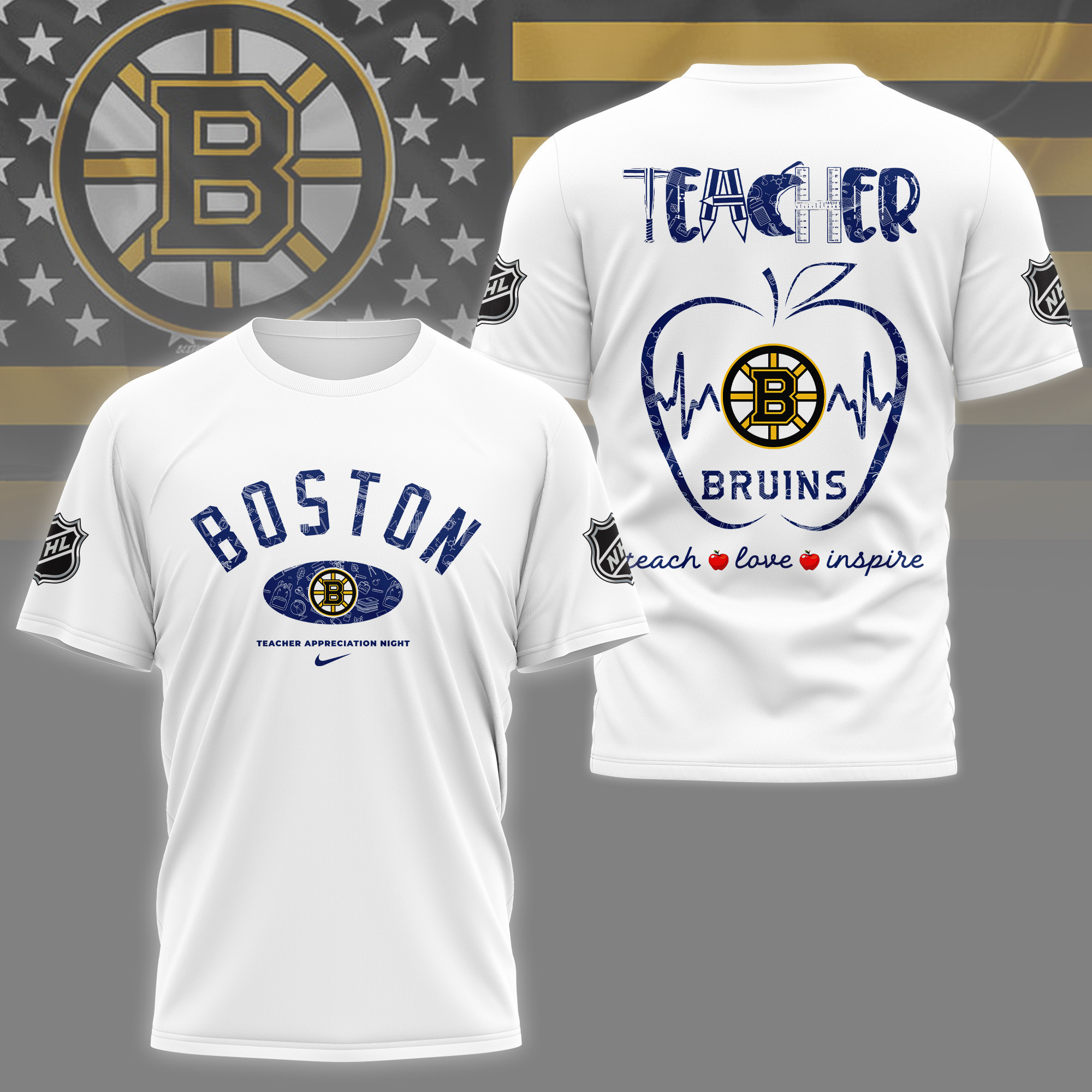 Boston Bruins | Premium NHL Teacher Appreciation Day 3D Shirt NY