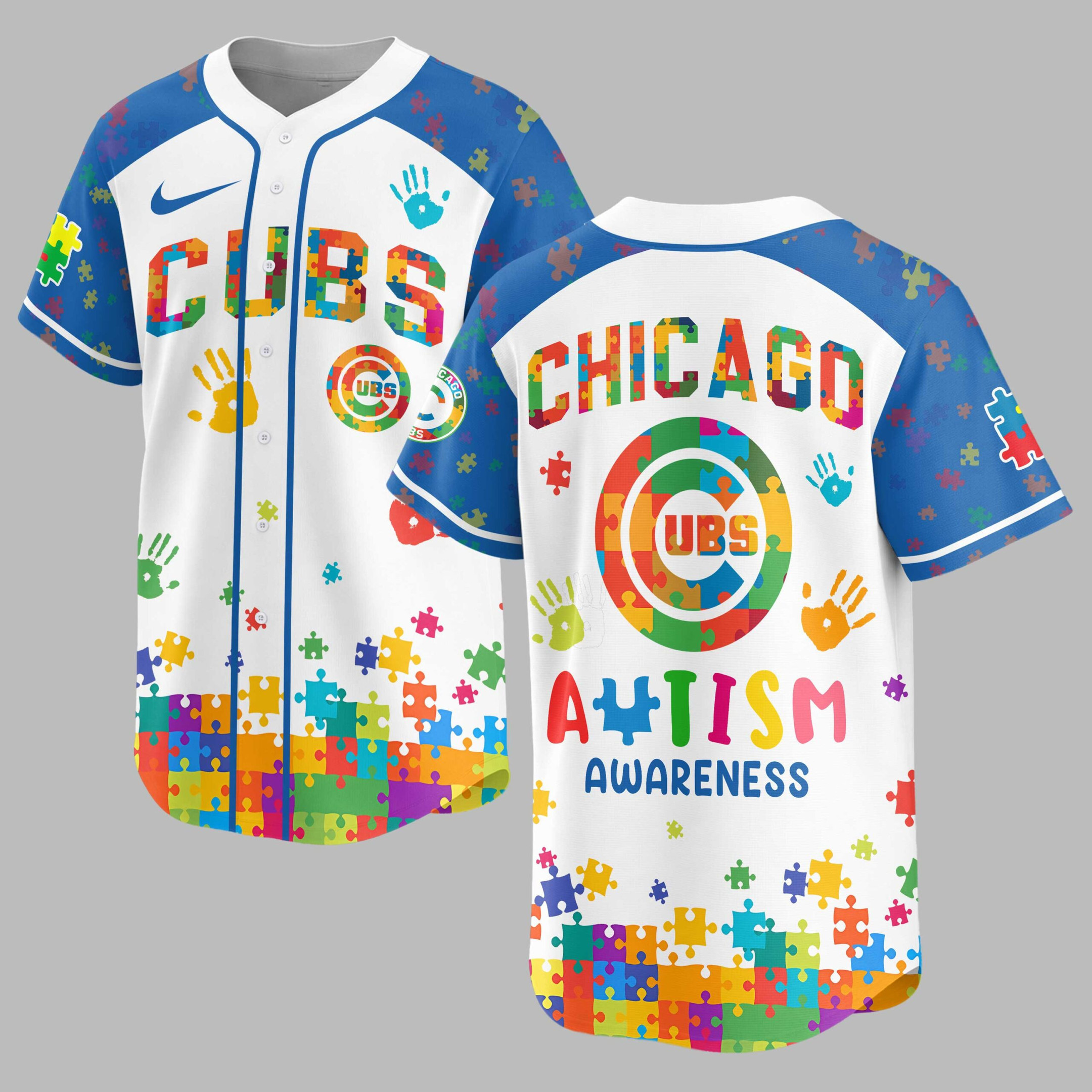 Chicago Cubs | MLB x Autism Awareness Puzzle Premium Jersey