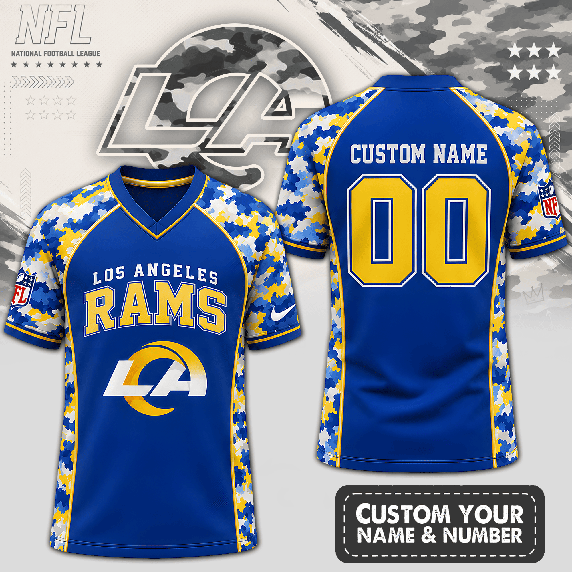 Los Angeles Rams | Premium NFL Born for Game Day V-Neck Jersey NTH1