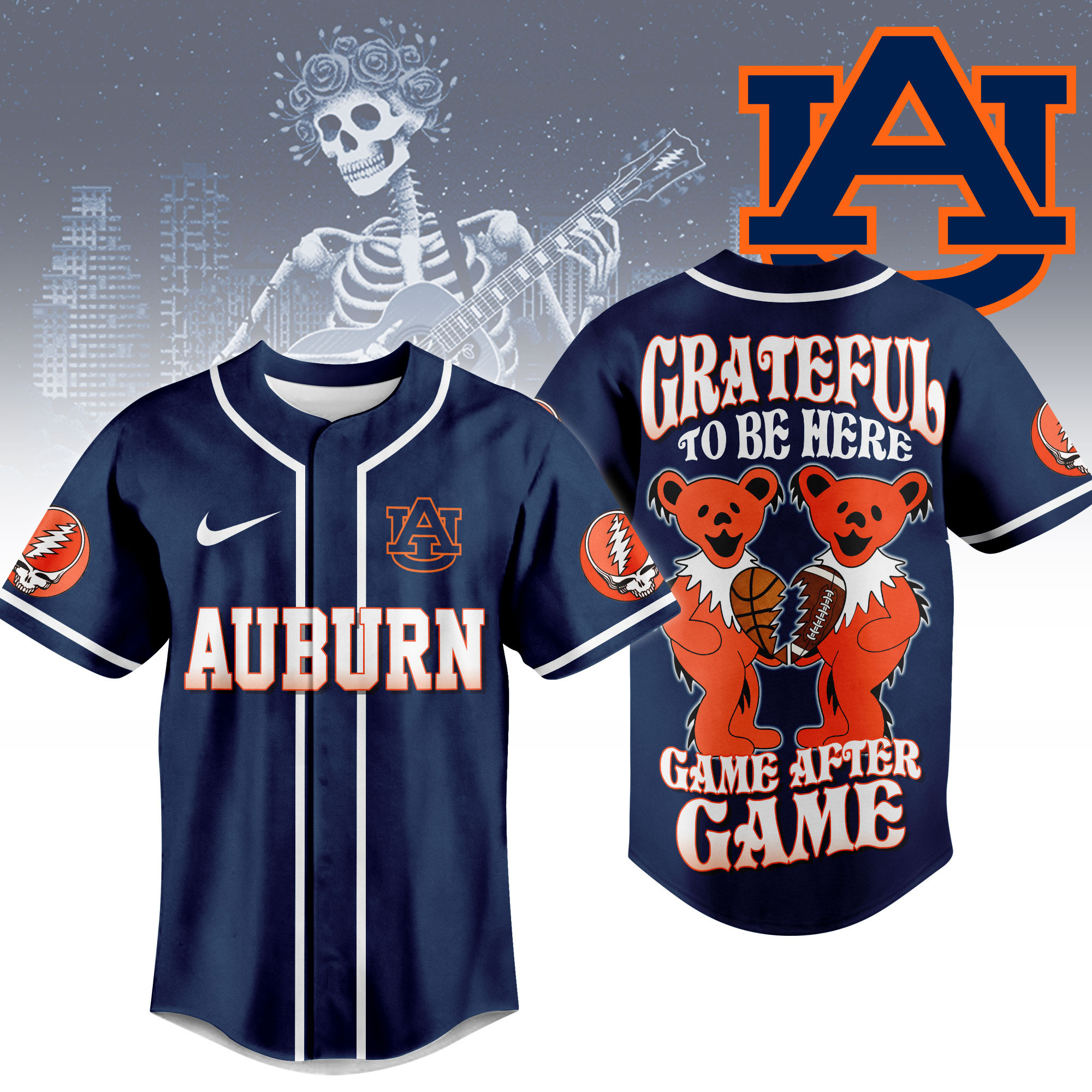 Auburn Tigers | Premium College Grateful Sports Jersey NTH1