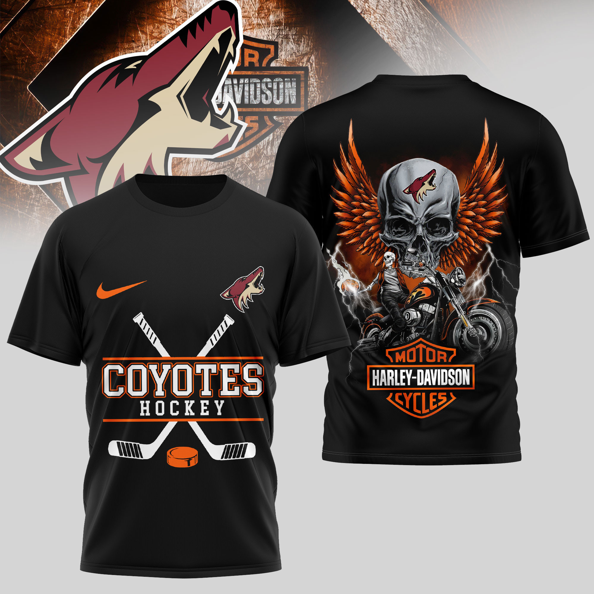 Arizona Coyotes | Premium NHL Harley Davidson 3D Shirt TD
