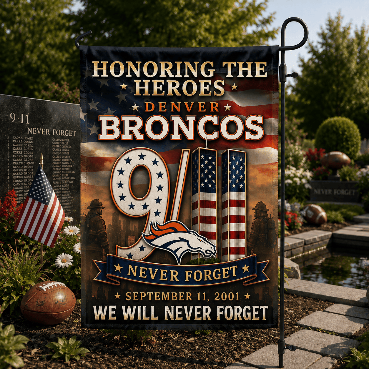 Denver Broncos| Premium NFL Never Forget 9/11 Flag NY