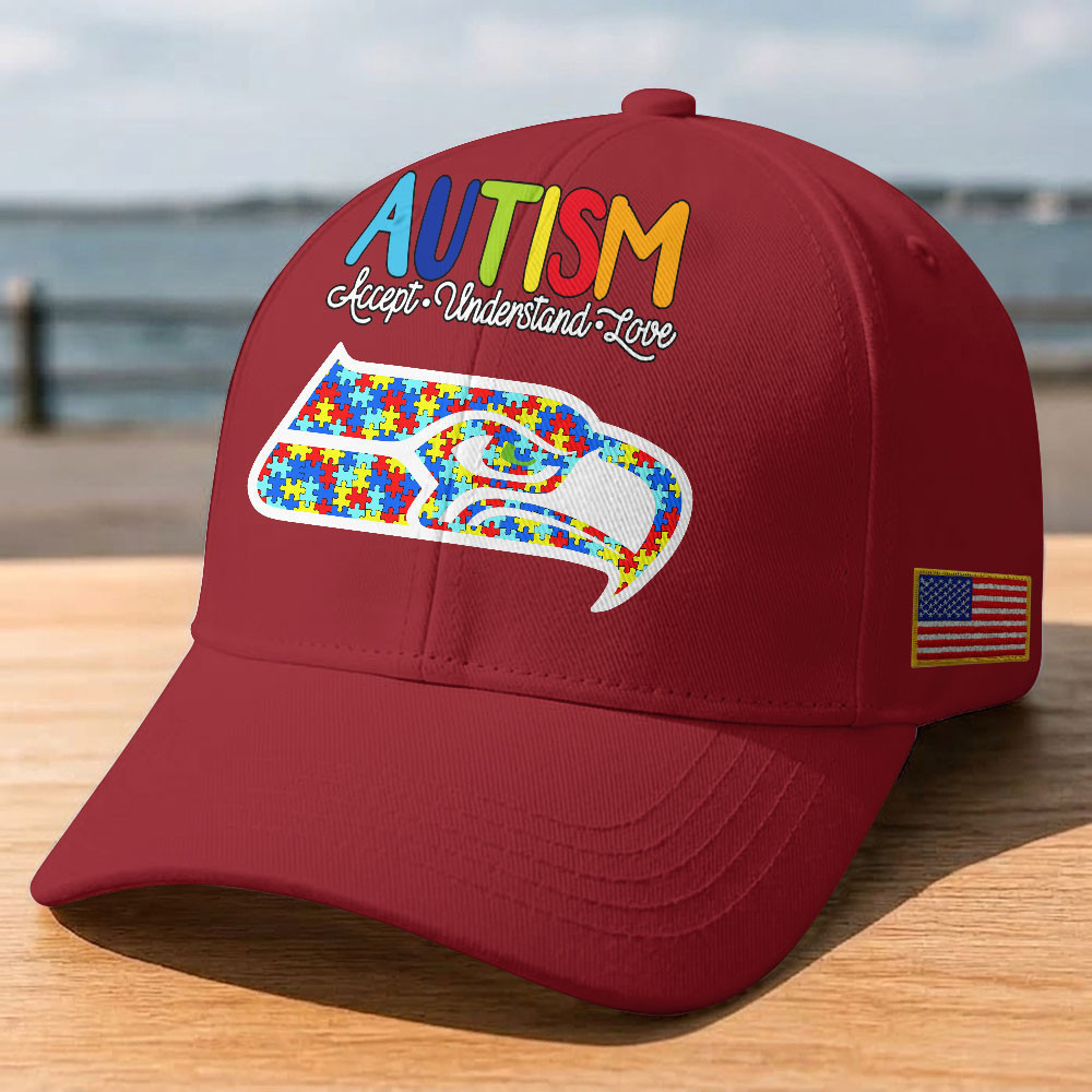 Seattle Seahawks | Premium Classic NFL Autism Awareness Puzzle Cap