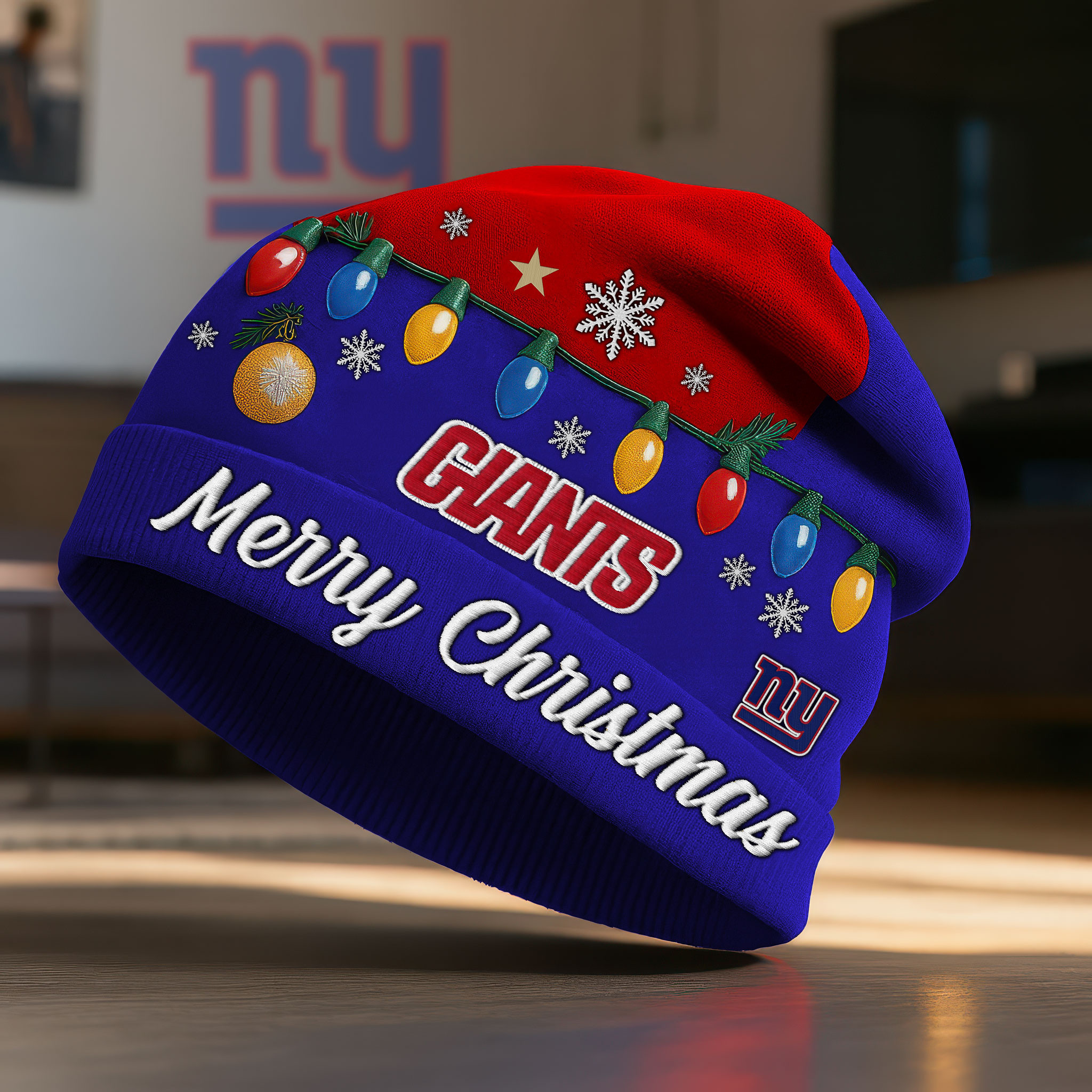 New York Giants | Premium NFL Christmas Beanie Hat NY