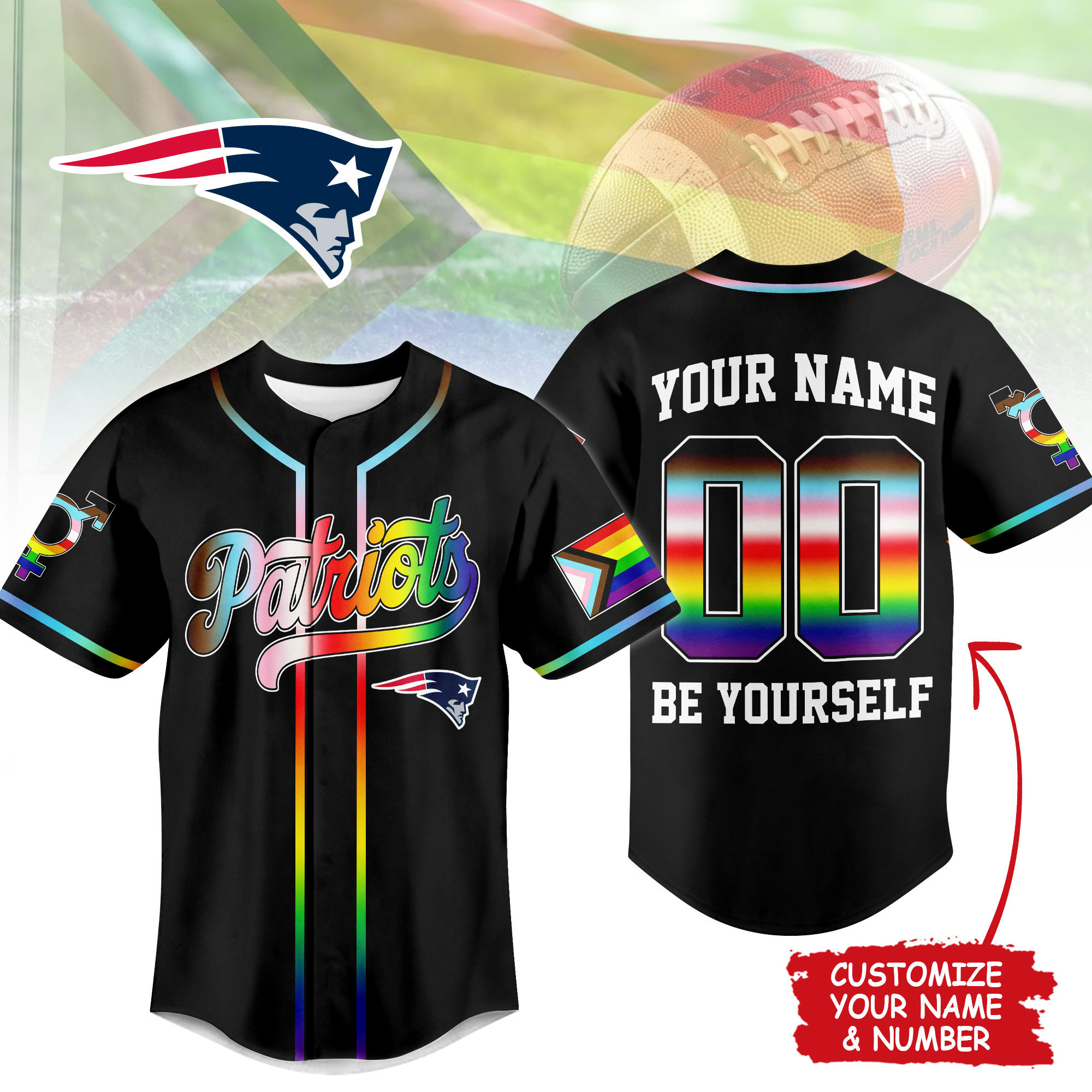 New England Patriots | Premium NFL Pride Month Limited Edition Jersey NTH1