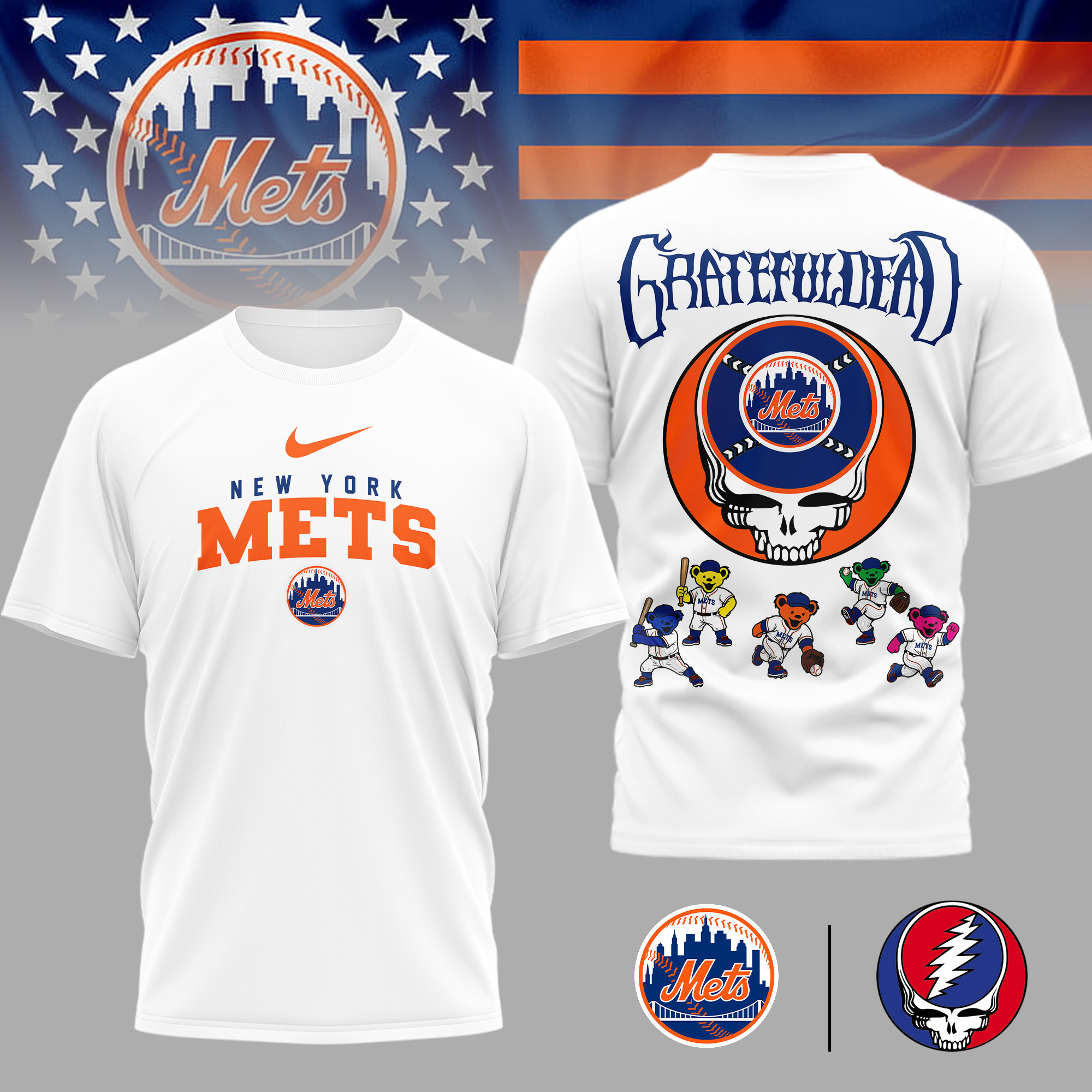 New York Mets | Premium MLB Deadhead 3D Shirt TD
