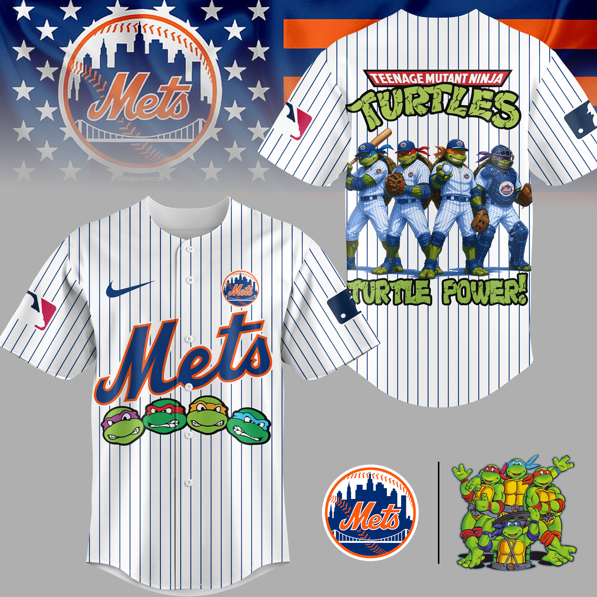New York Mets | Premium MLB Teenage Mutant Ninja Turtles Jersey TD