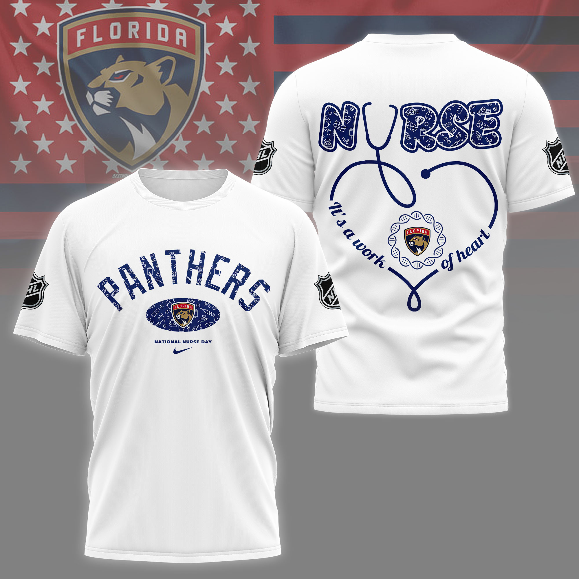 Florida Panthers | Premium NHL Nurse Appreciation Month 3D Shirt NY