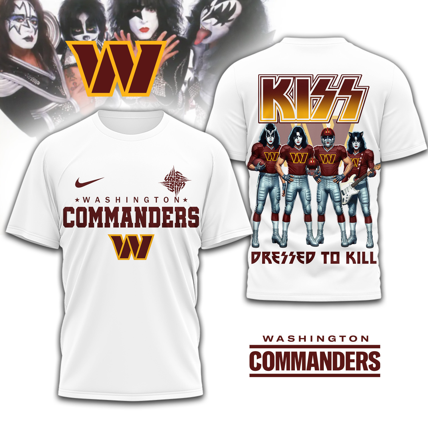 Washington Commanders | Premium NFL Dressed to Kill Kiss Band 3D Shirt TD