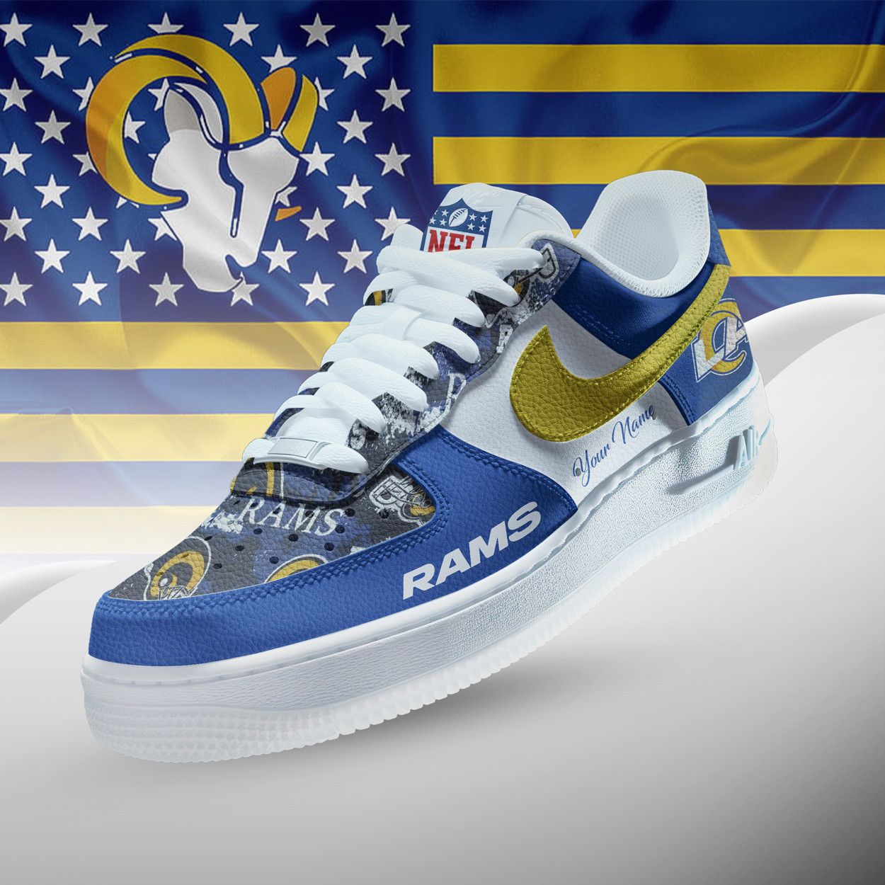 Los Angeles Rams | Premium NFL Personalized Team Icon AF1 Shoes NTH1