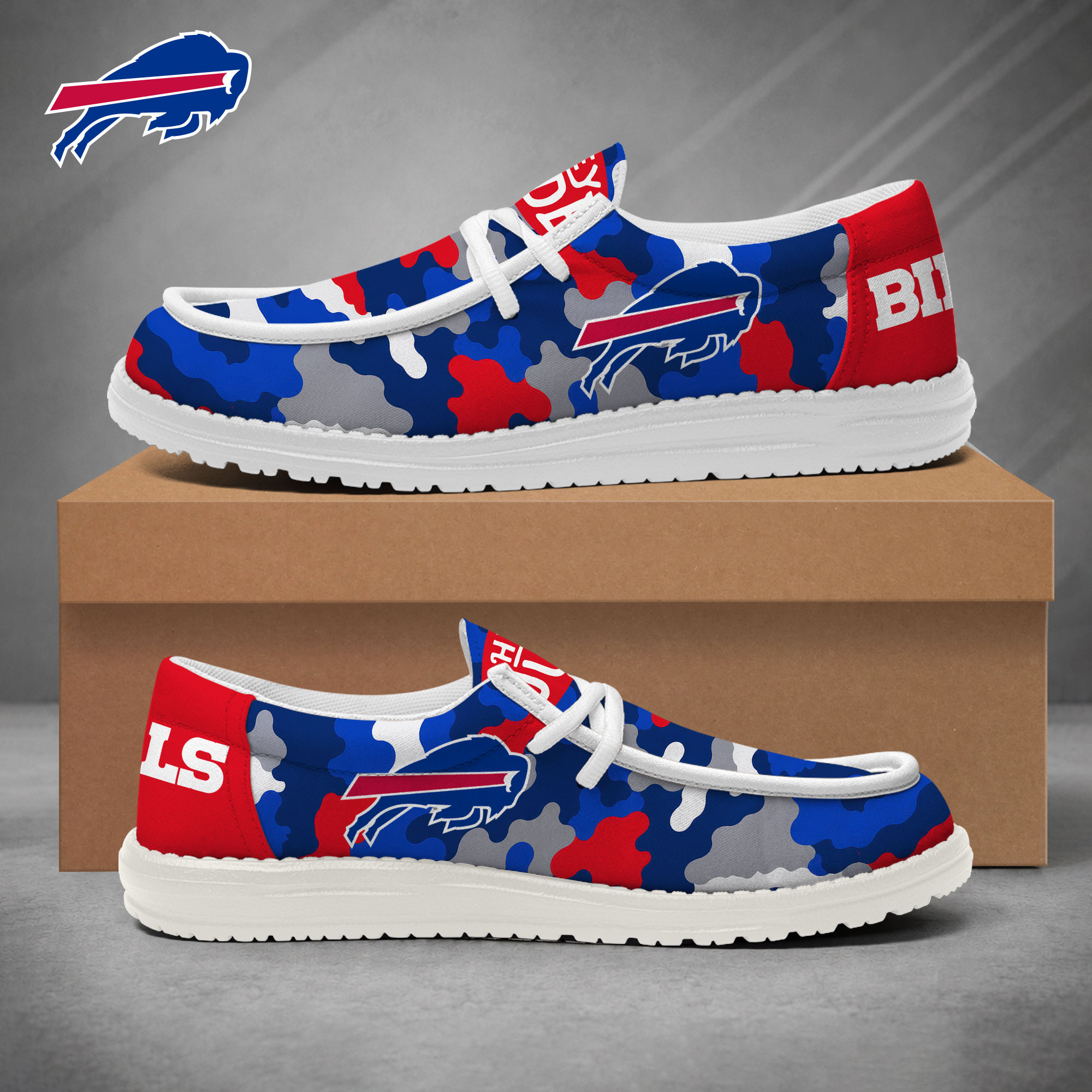 Buffalo Bills | Premium NFL Game Day Camo Loafer Shoes NY
