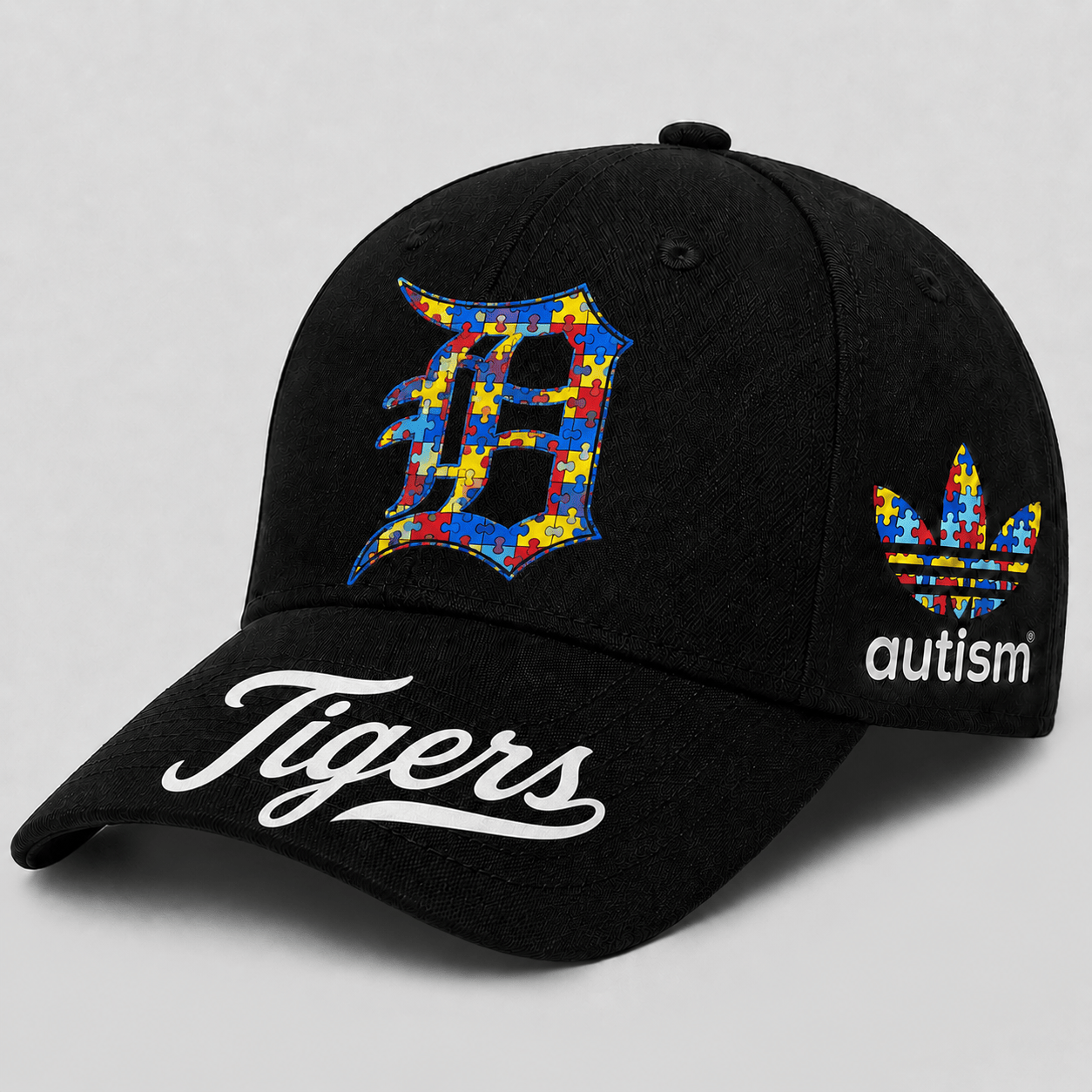 Detroit Tigers | Premium MLB Puzzle Heart Autism Baseball Cap