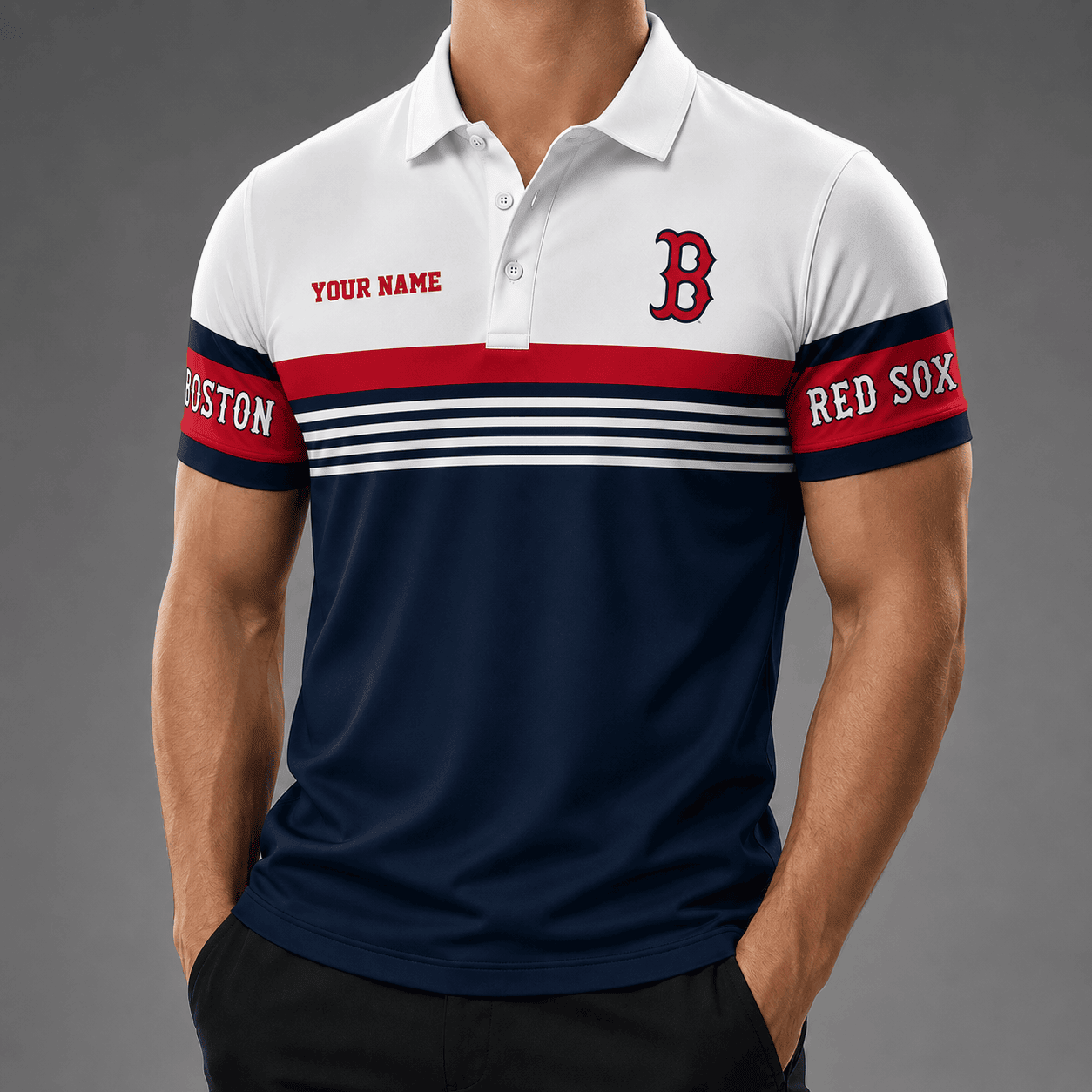 Boston Red Sox | Premium MLB Personalized Men's Polo Shirt