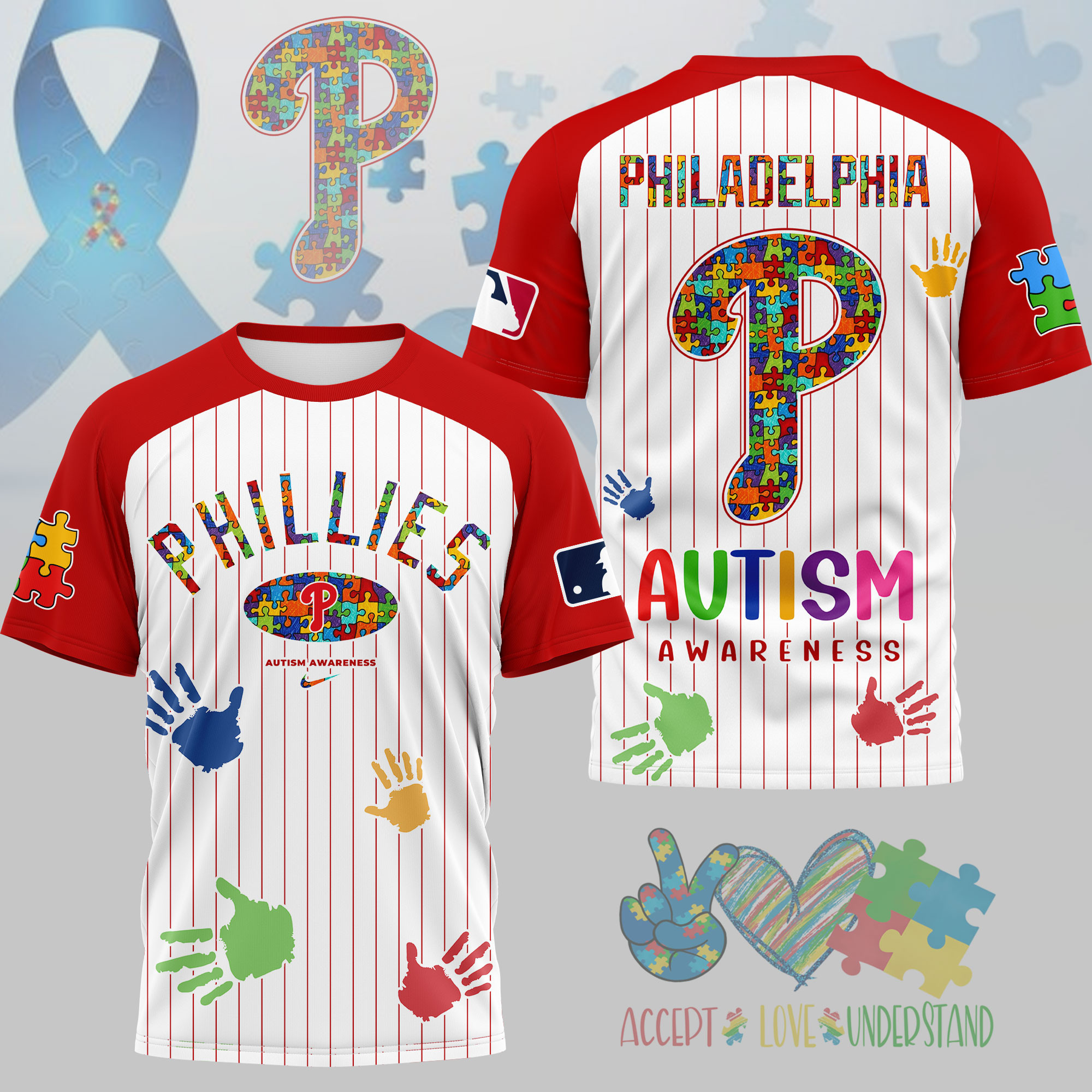 Philadelphia Phillies | Premium MLB Autism Support 3D Shirt NY