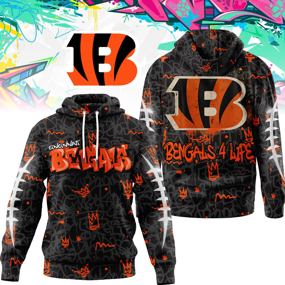 Cincinnati Bengals | Premium NFL Special Graffiti My Team 4 Life Hoodie MM