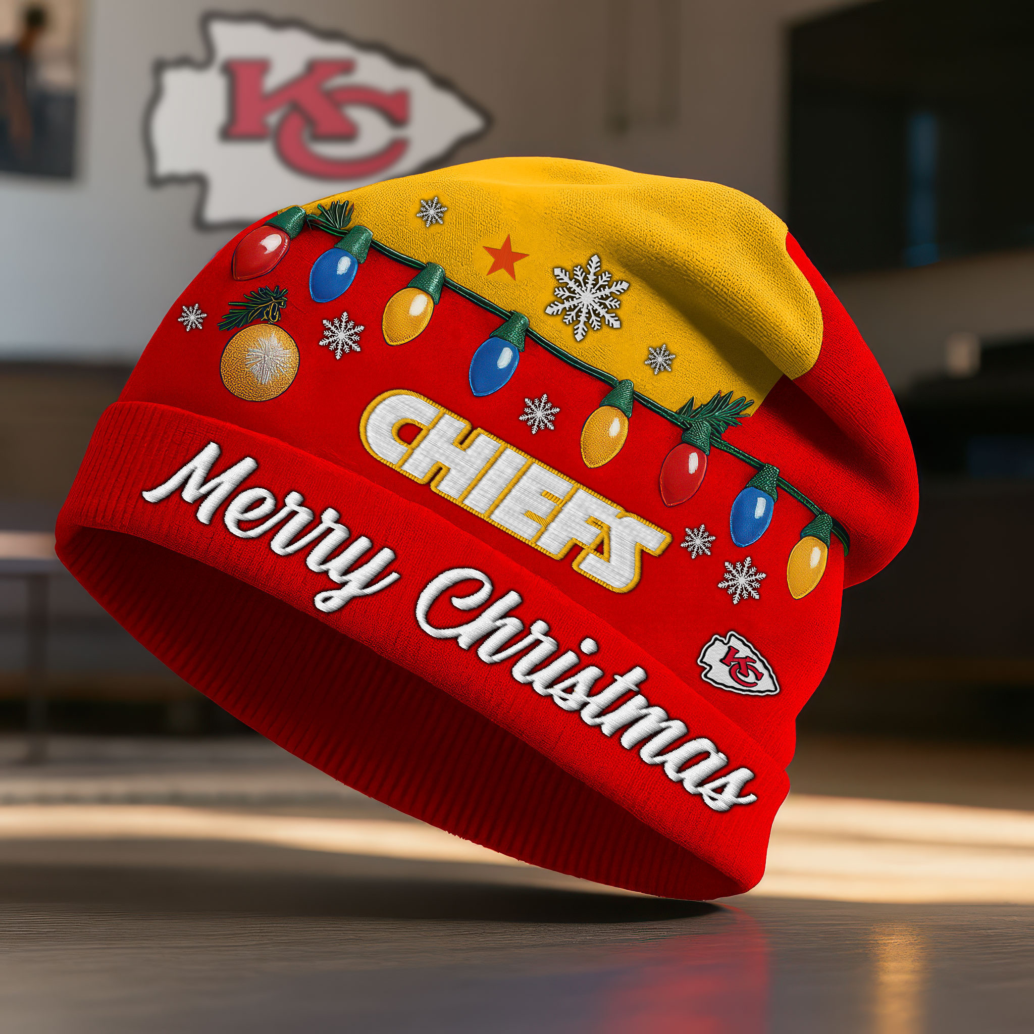 Kansas City Chiefs | Premium NFL Christmas Beanie Hat NY