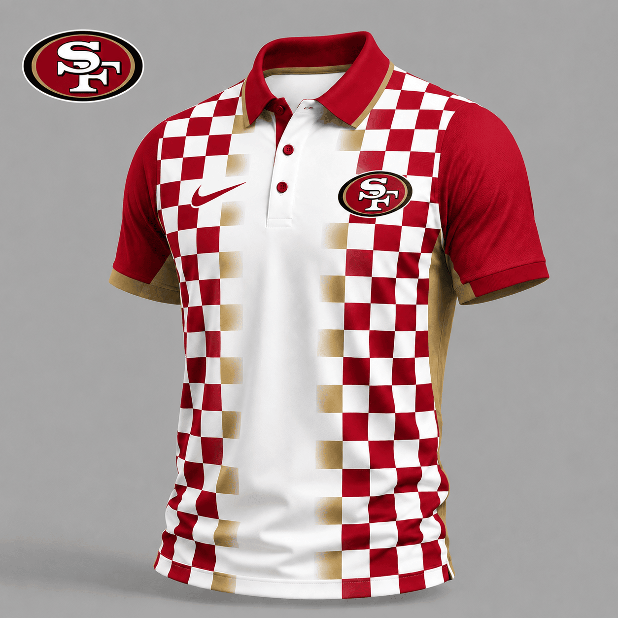 San Francisco 49ers | Premium NFL Checkered Fade Polo Shirt NY