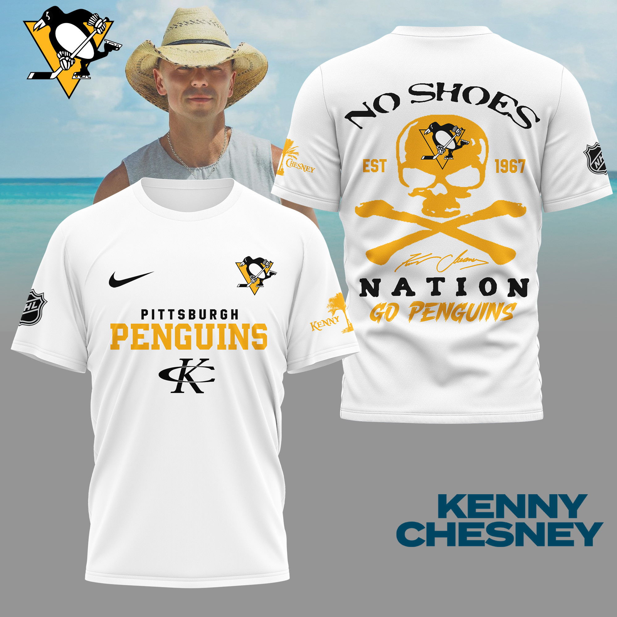Pittsburgh Penguins | Premium NHL Kenny Chesney Fan 3D Shirt NY