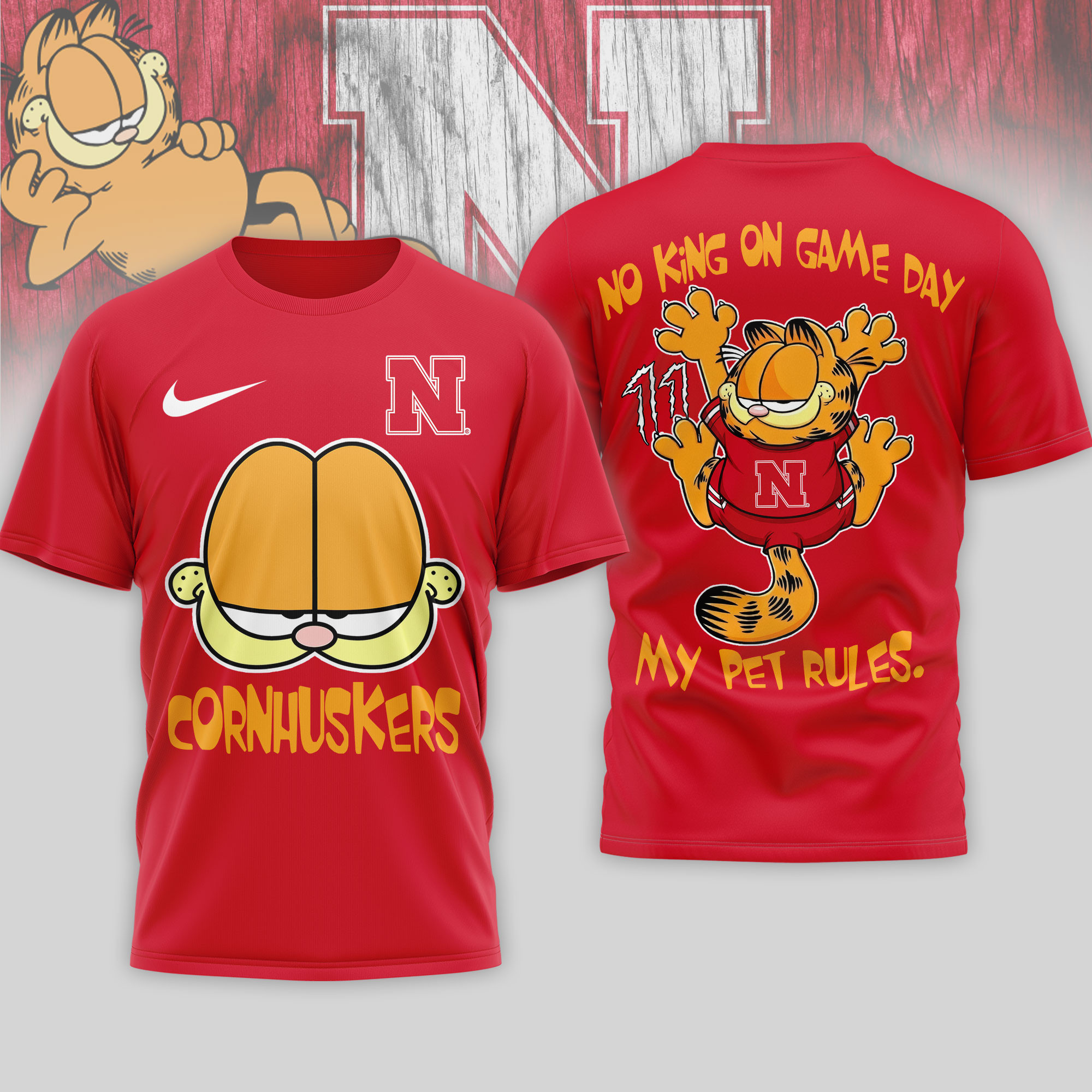Nebraska Cornhuskers | Premium NCAA No King On Game Day 3D Shirt NTH1