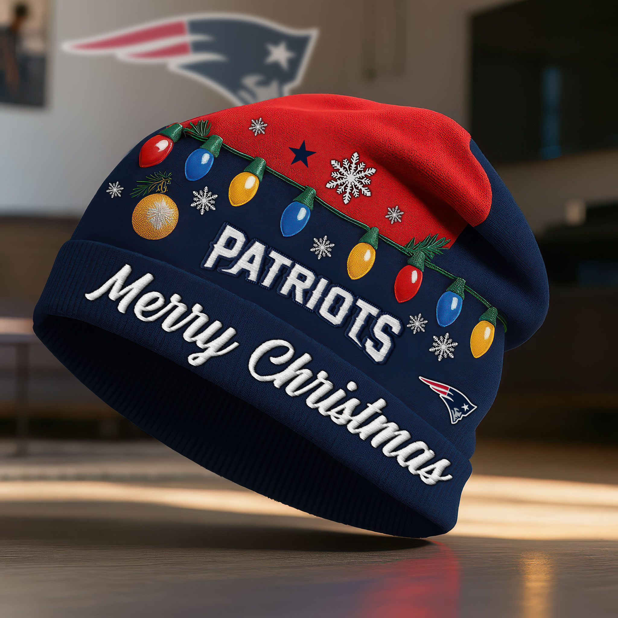 New England Patriots | Premium NFL Christmas Beanie Hat NY