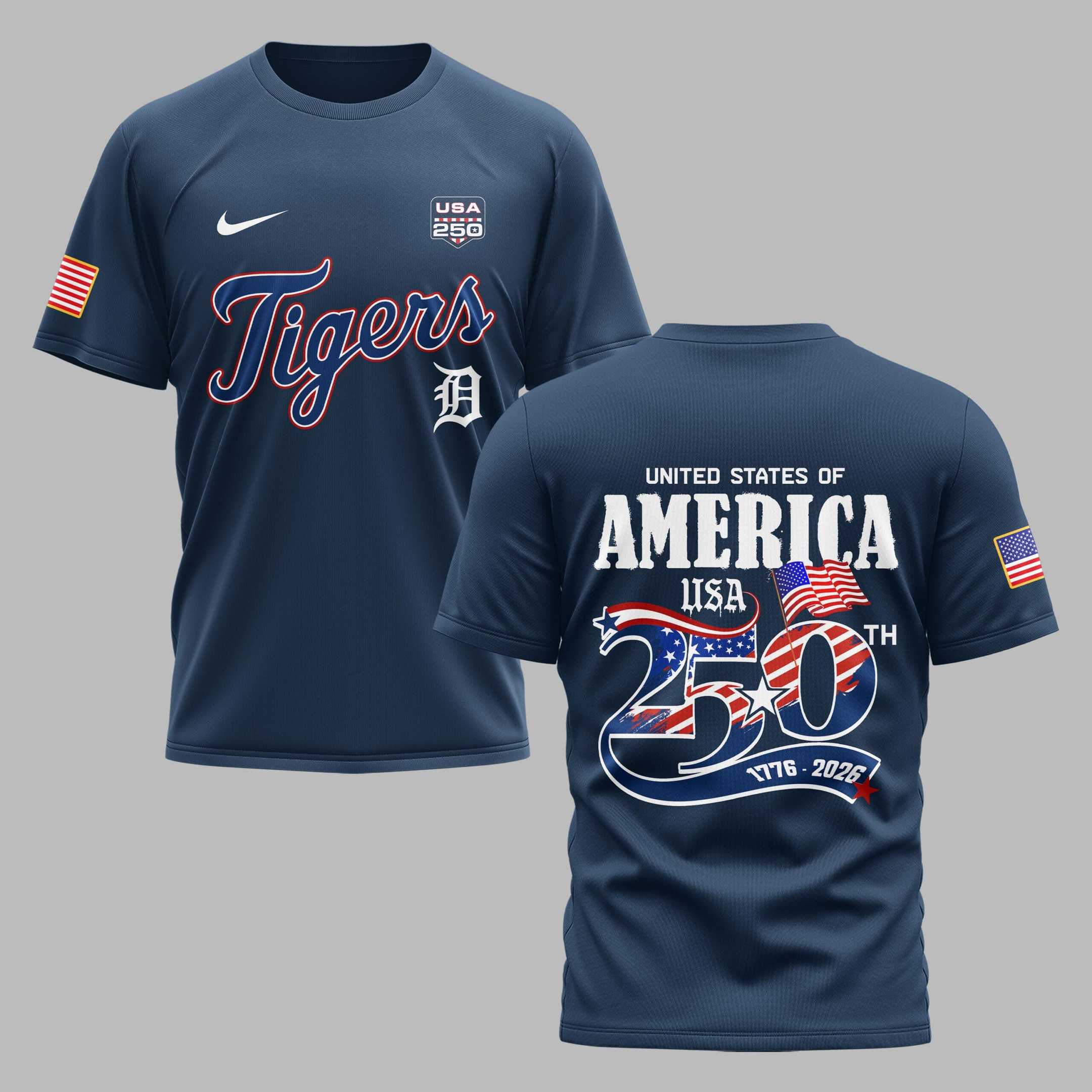Detroit Tigers X 250 Years Of Freedom Premium T Shirt