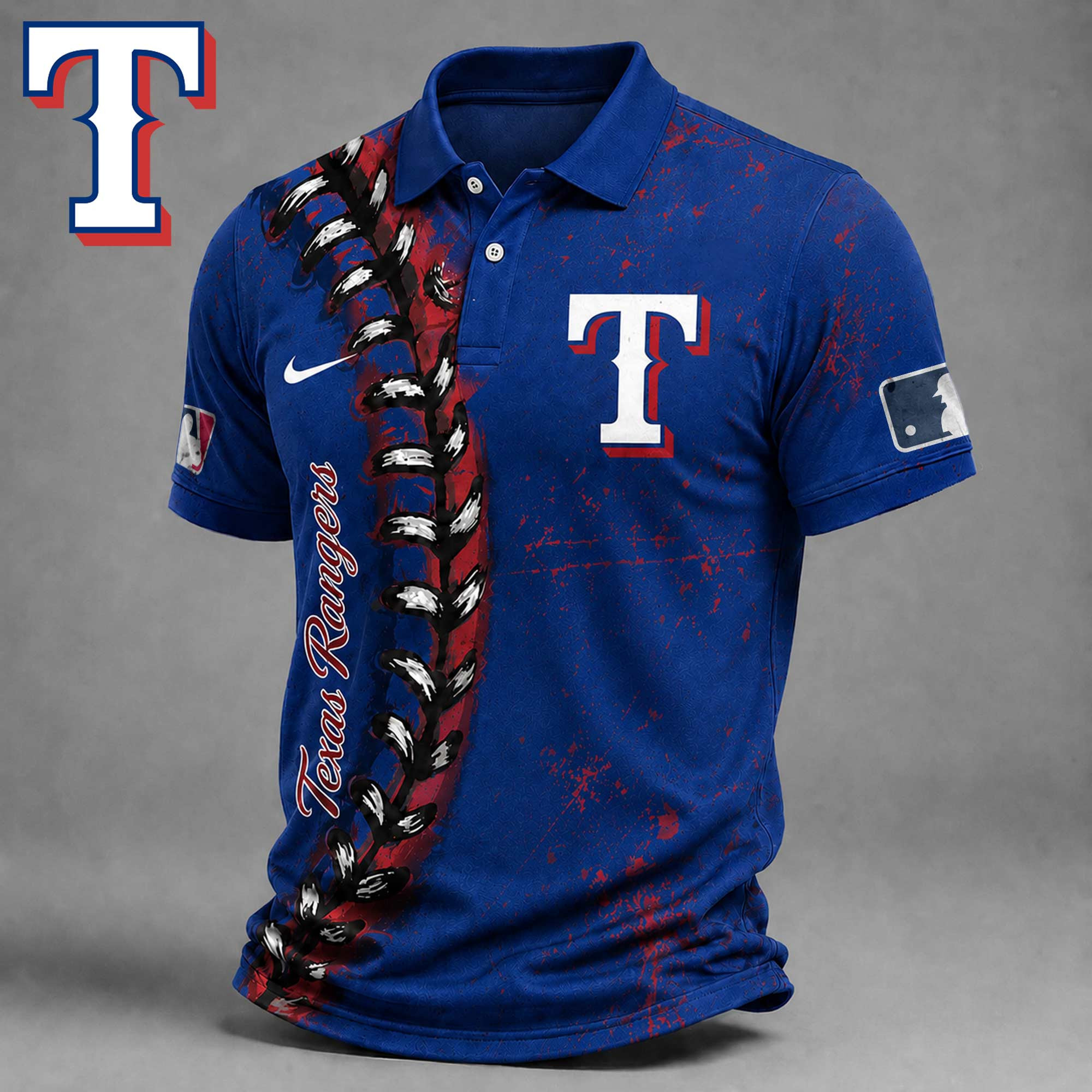 Texas Rangers | Premium MLB Baseball Stitch Polo Shirt