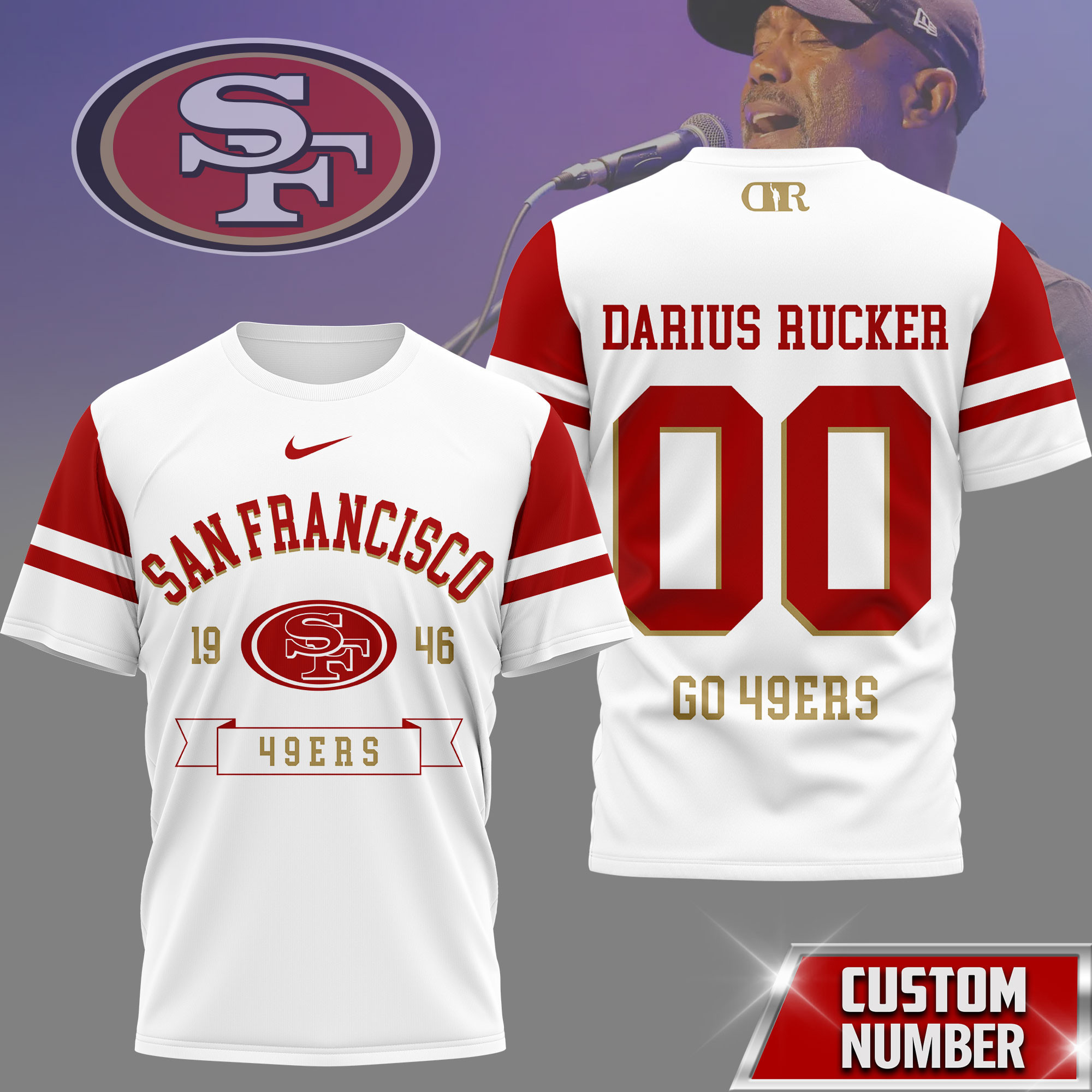 San Francisco 49ers | Premium NFL Darius Rucker Fan 3D Shirt NY