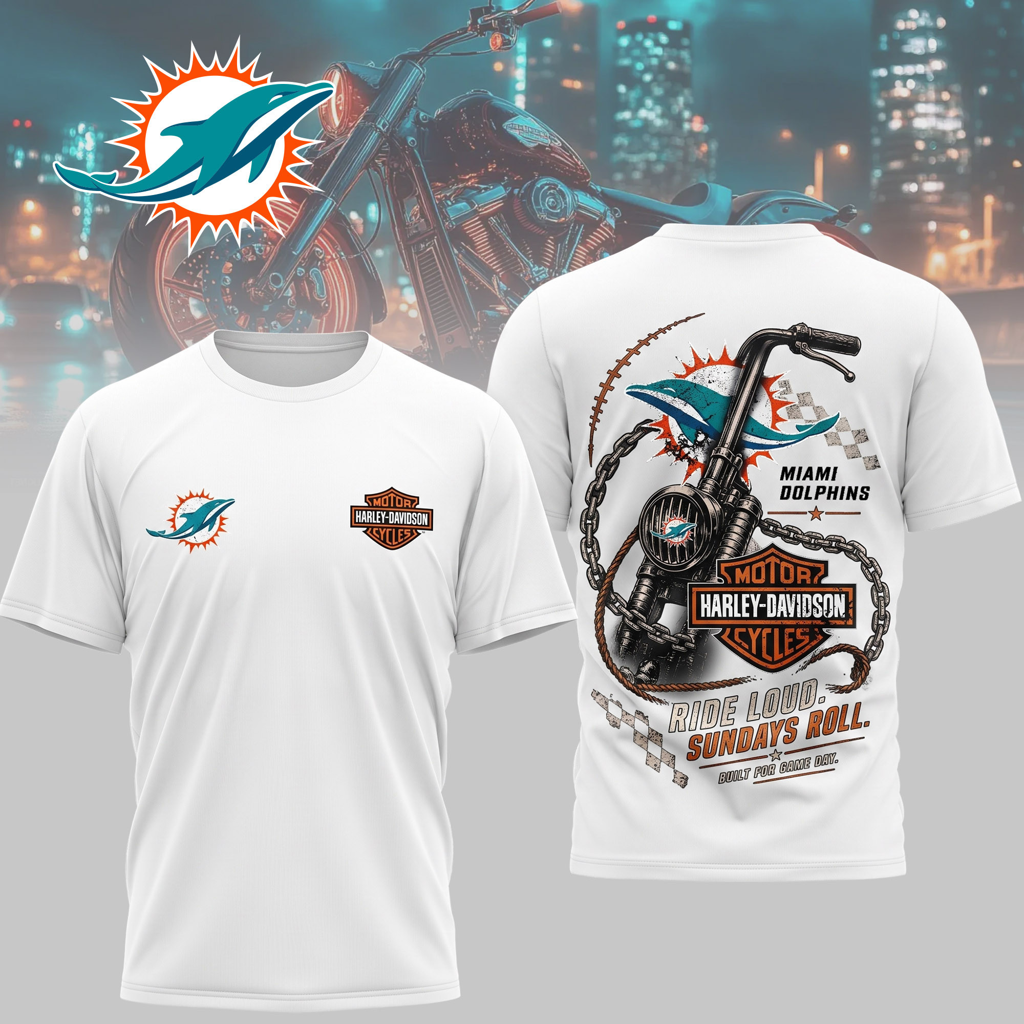 Miami Dolphins | Premium NFL Ride & Football Team 3D Shirt NTH1