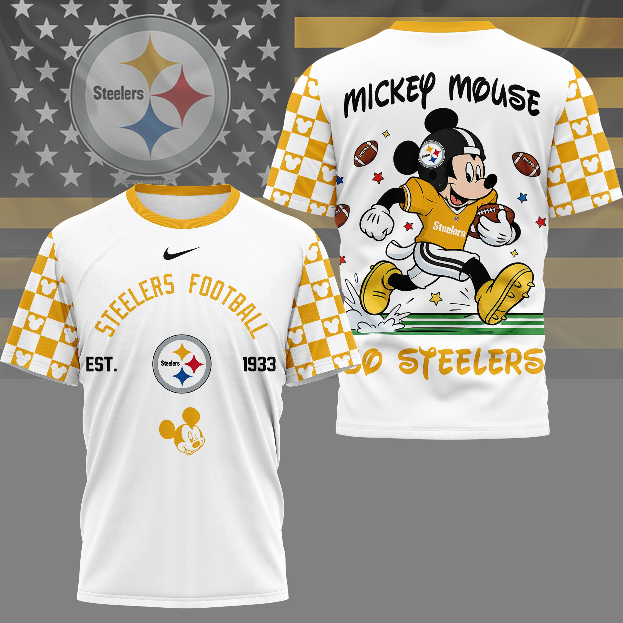 Pittsburgh Steelers | Premium NFL Mickey Football 3D Shirt NY