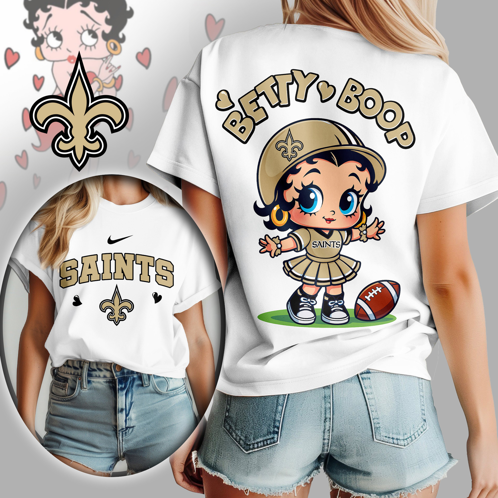 New Orleans Saints | Premium NFL Betty Boop Women's Shirt TD