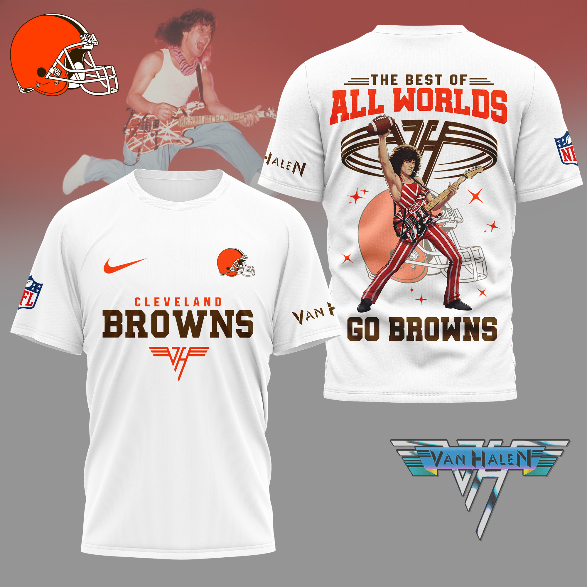 Cleveland Browns | Premium NFL Van Halen Graphic 3D Shirt NY