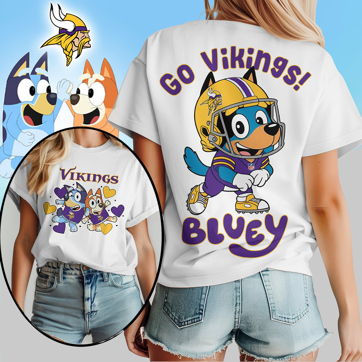 Minnesota Vikings | Premium NFL Bluey Women's Shirt TD