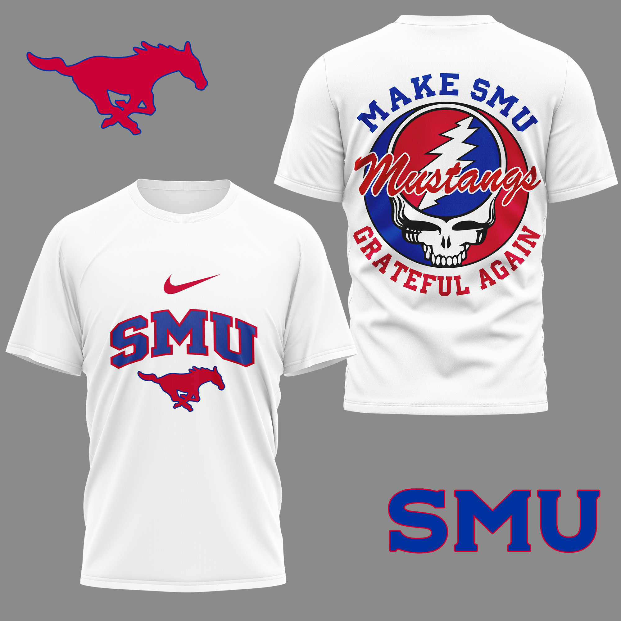SMU Mustangs | Premium NCAA Grateful Game Day 3D Shirt PB3Q6S1