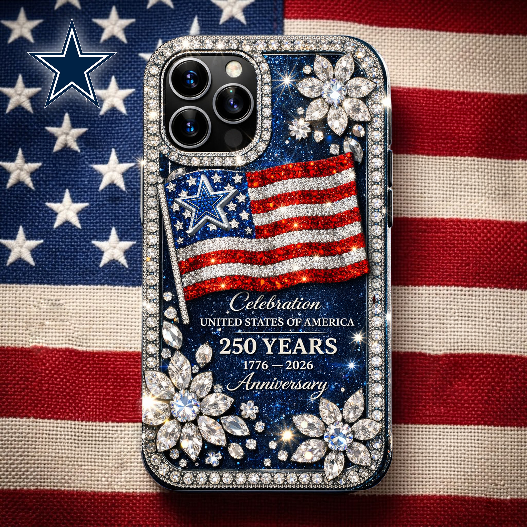 Dallas Cowboys | Premium NFL Celebration United States Of America 250 Years Luxury Phone Case TD