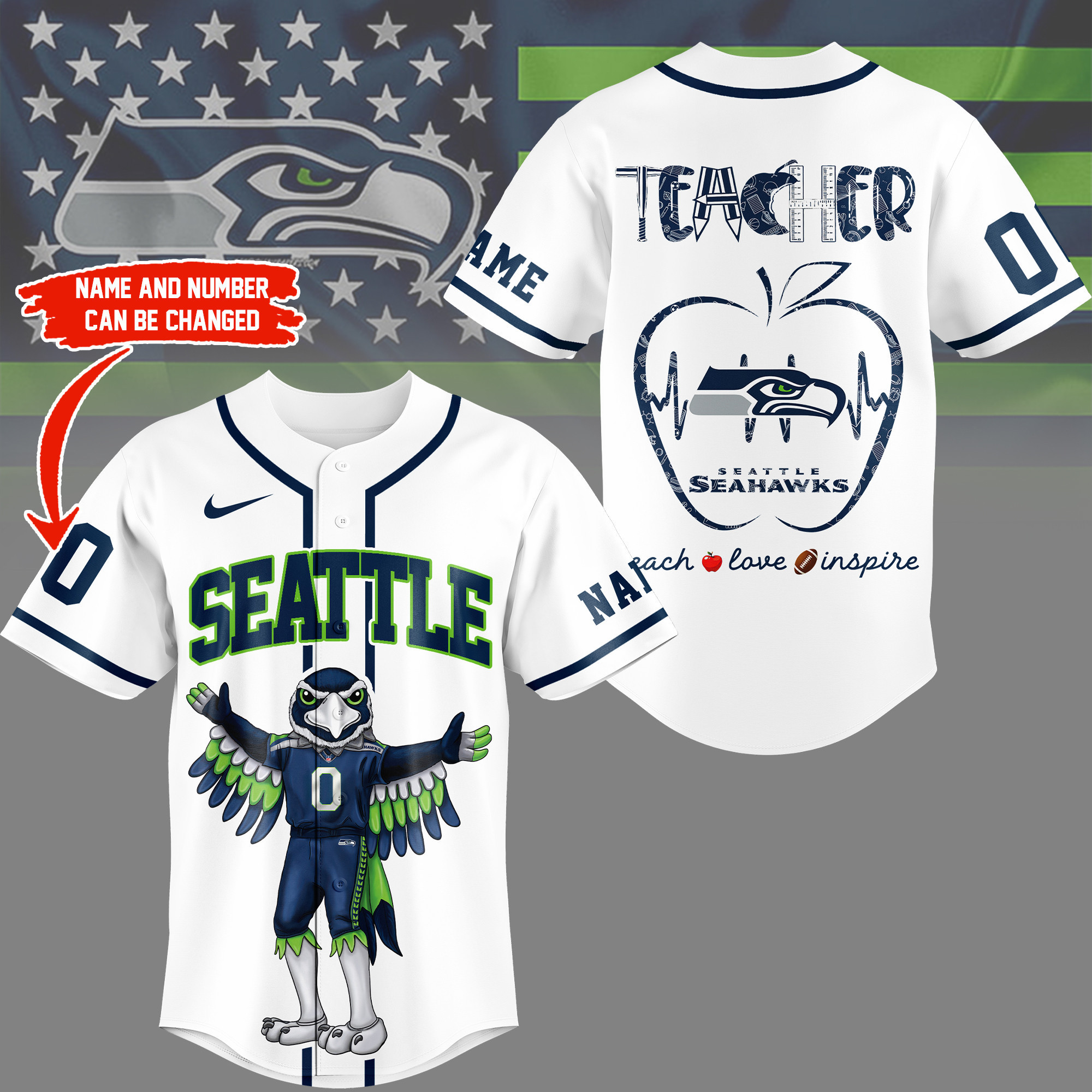 Seattle Seahawks | Premium NFL Teacher Appreciation Month Jersey Shirt NY