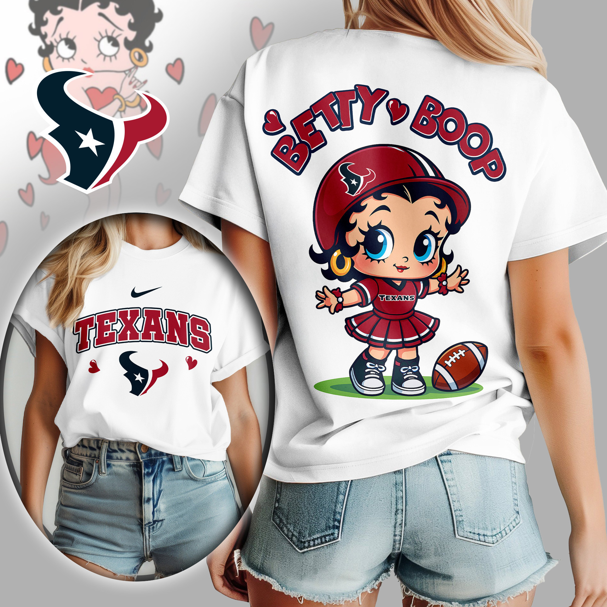 Houston Texans | Premium NFL Betty Boop Women's Shirt TD
