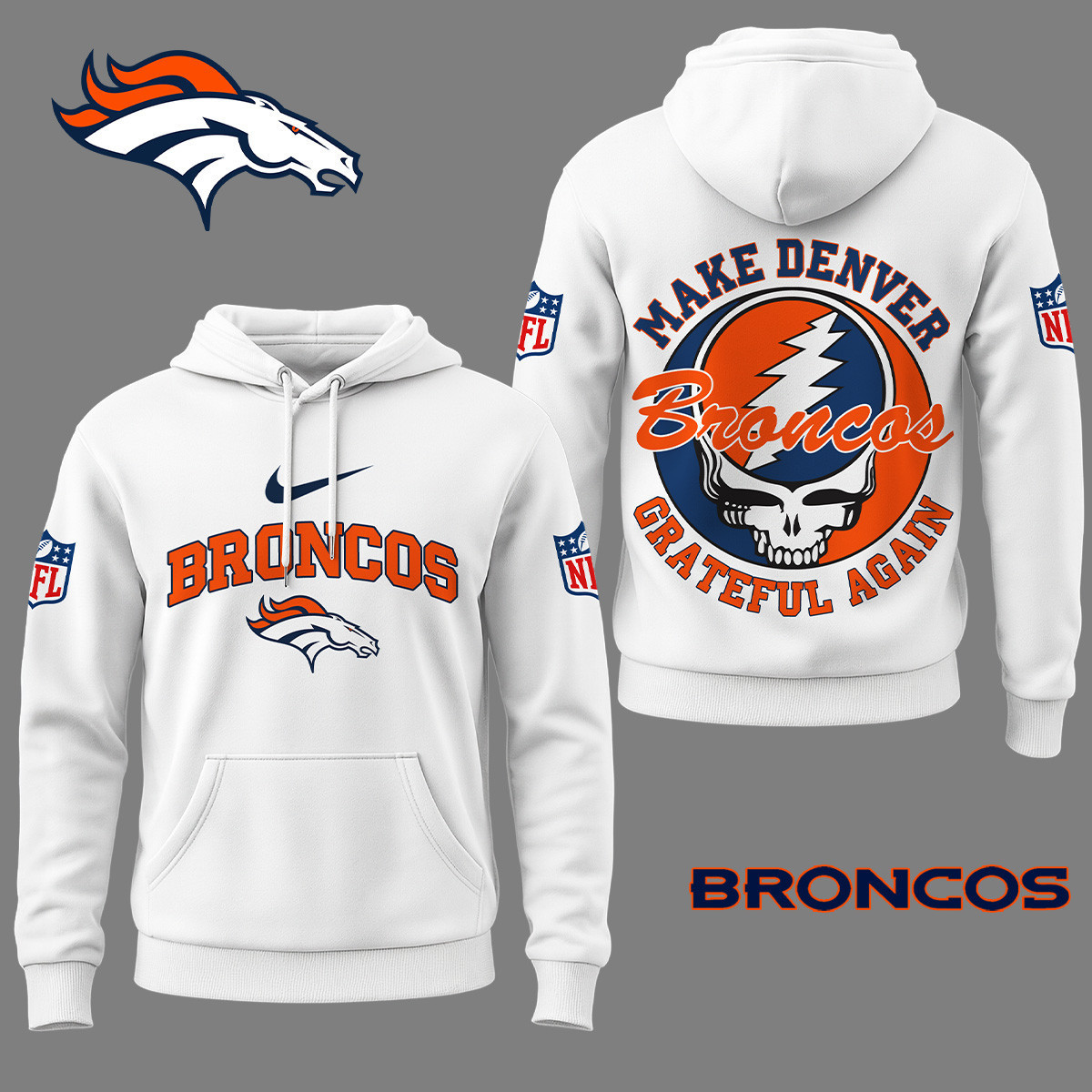 Denver Broncos | Premium NFL Grateful Again Hoodie NY
