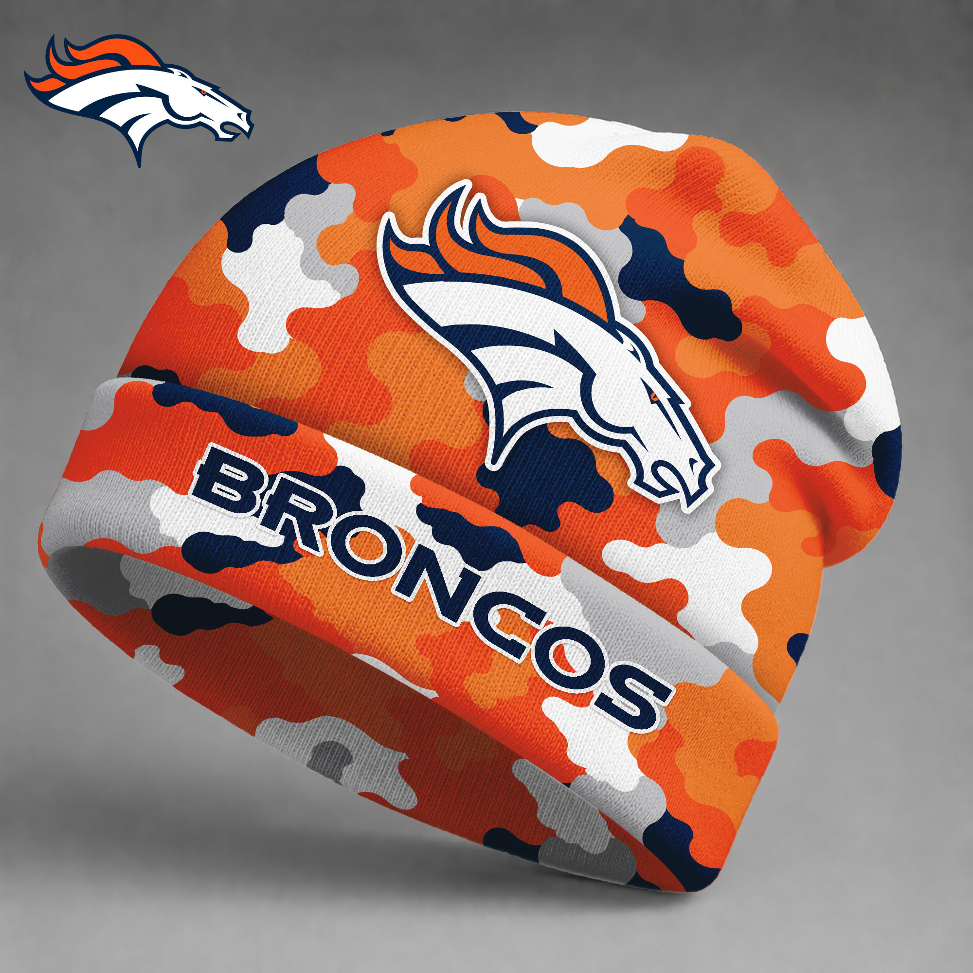 Denver Broncos| Premium NFL Camo Game Day Beanie Hat NY