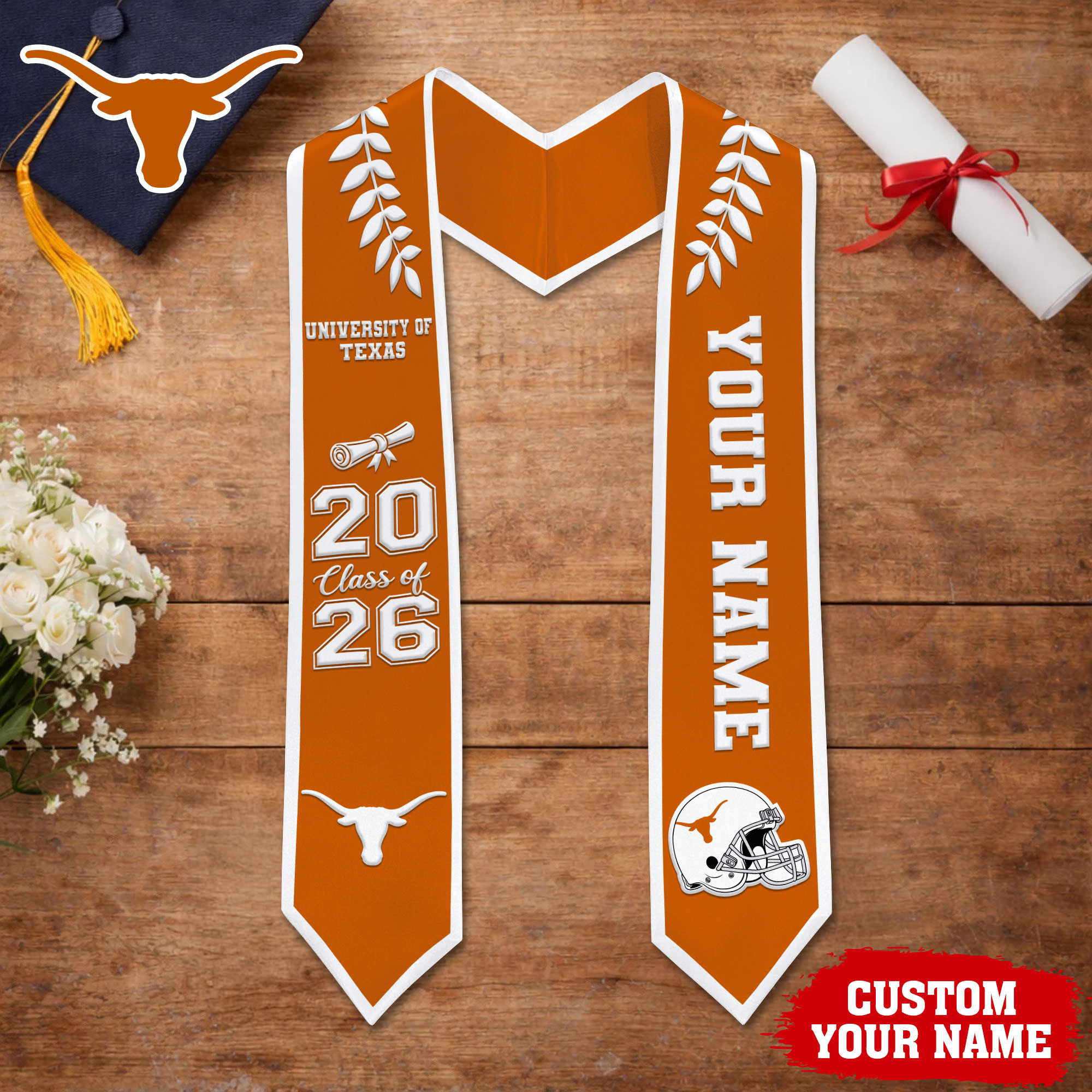 Texas Longhorns | Premium NCAA Graduation Stole NY