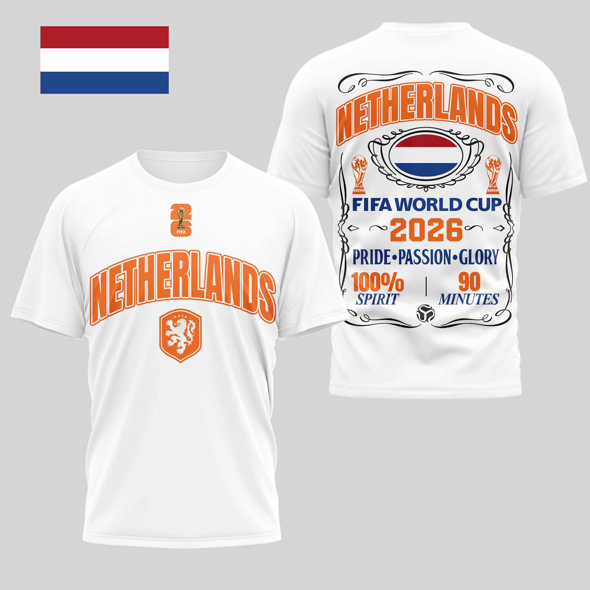 Netherlands | Premium WC26 Pride Passion Glory 3D Shirt PBQ4ZBQ