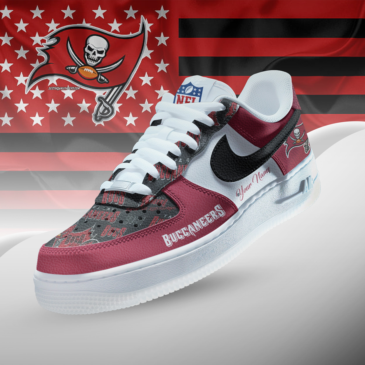 Tampa Bay Buccaneers | Premium NFL Personalized Team Icon AF1 Shoes NTH1