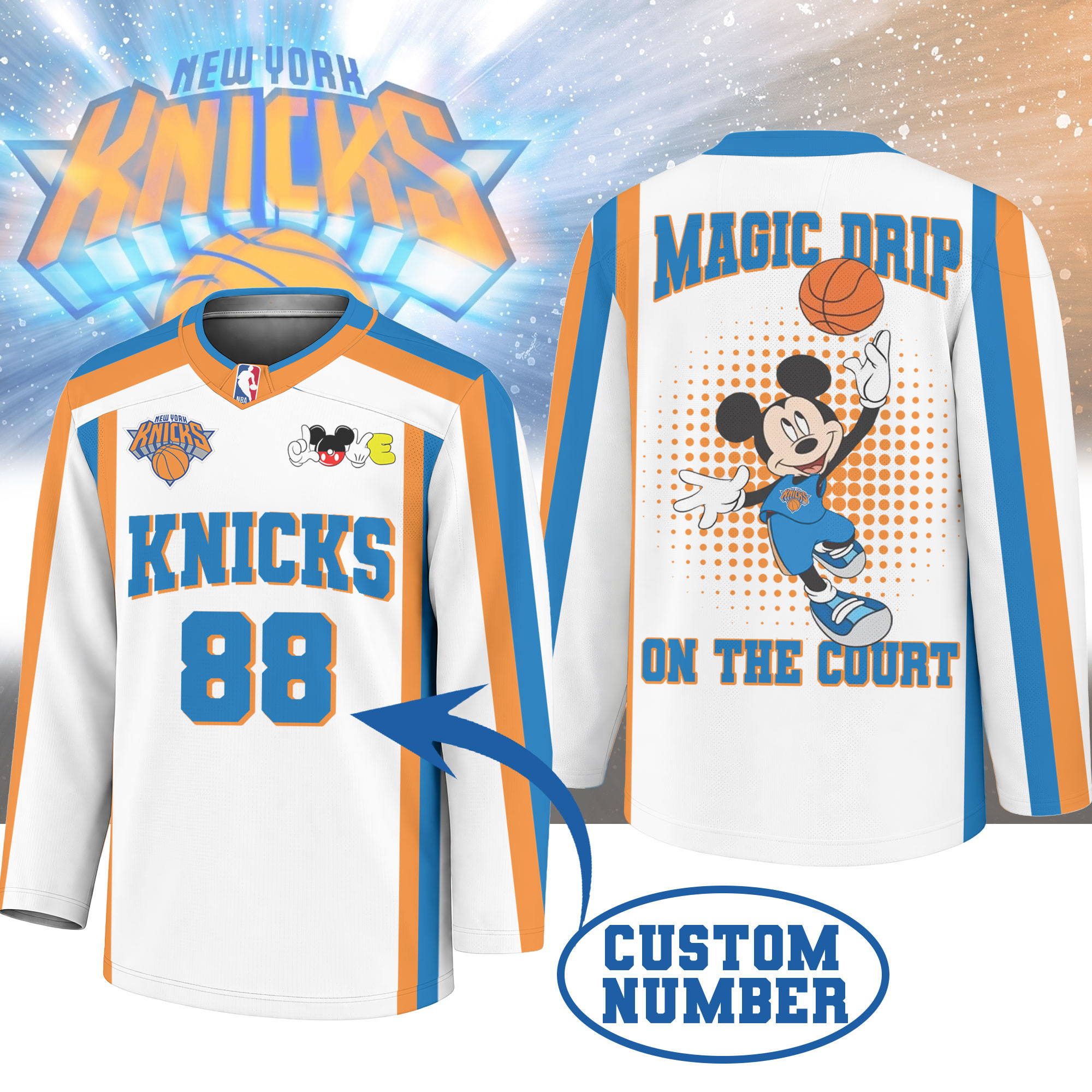 New York Knicks | Premium NBA Magic Drip Long Jersey NTH1