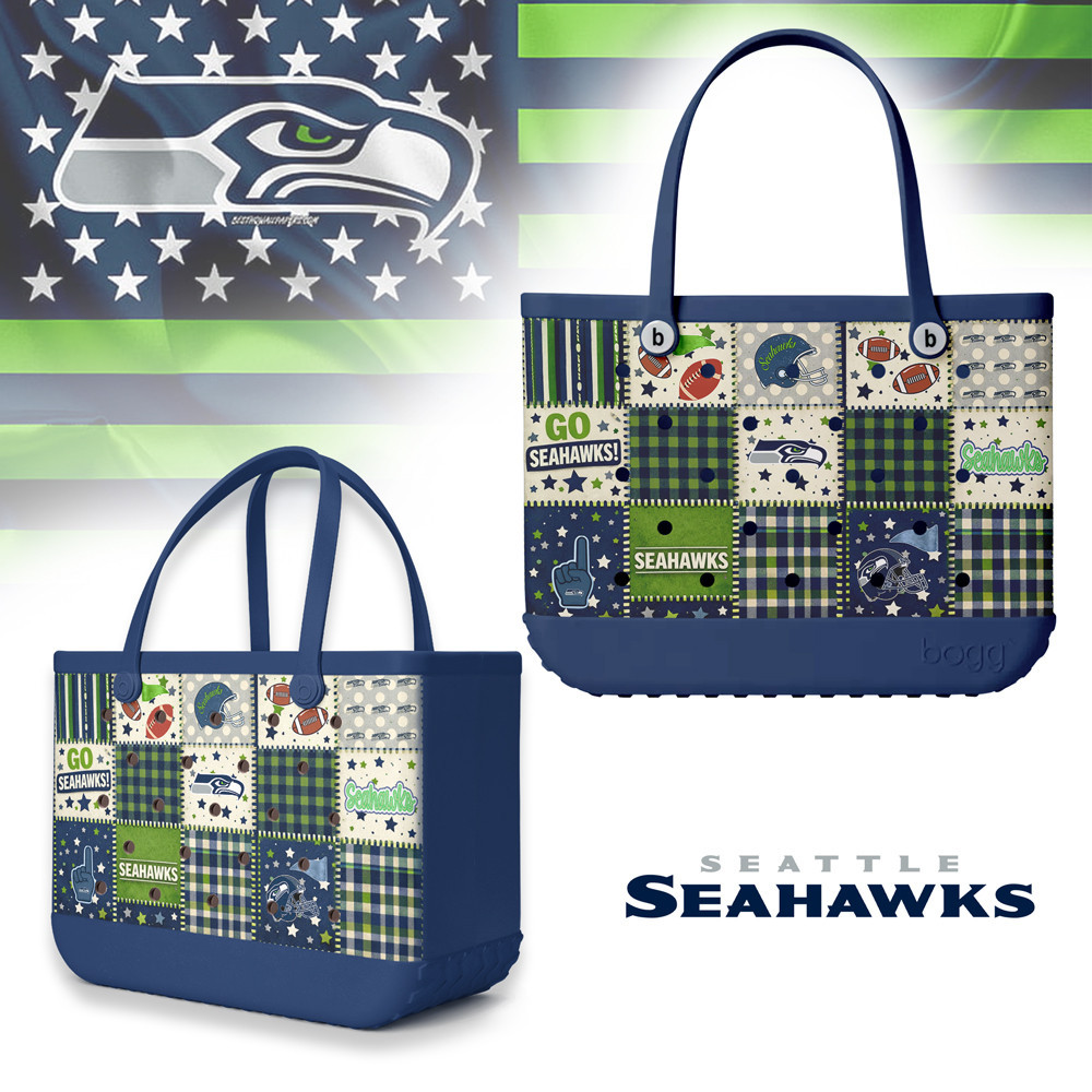 Seattle Seahawks | Premium NFL Patchwork Design Beach Tote Bag HY