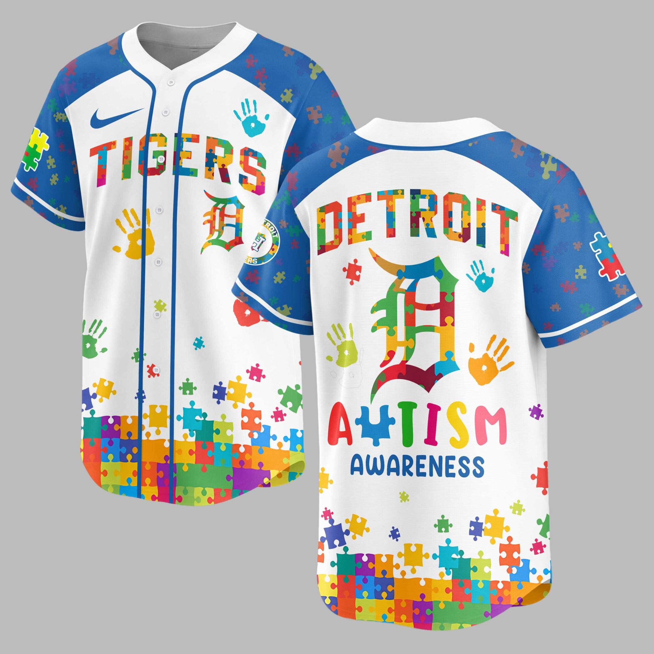 Detroit Tigers | MLB x Autism Awareness Puzzle Premium Jersey