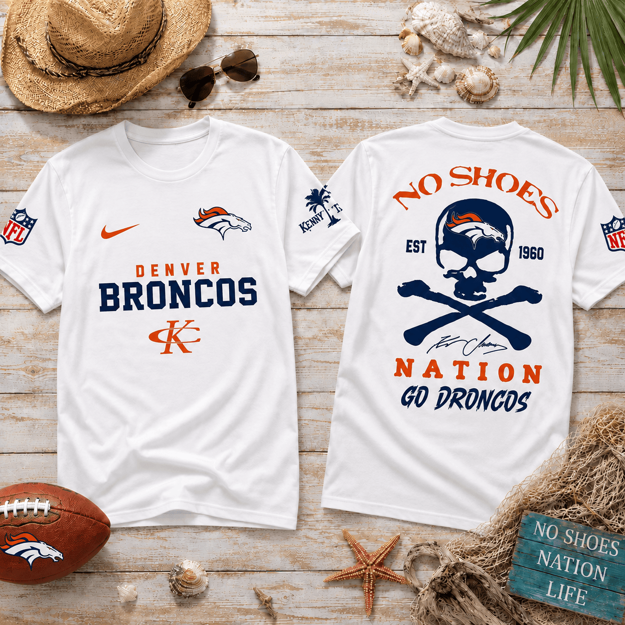 Denver Broncos| Premium NFL No Shoes Nation Fan 3D Shirt NY