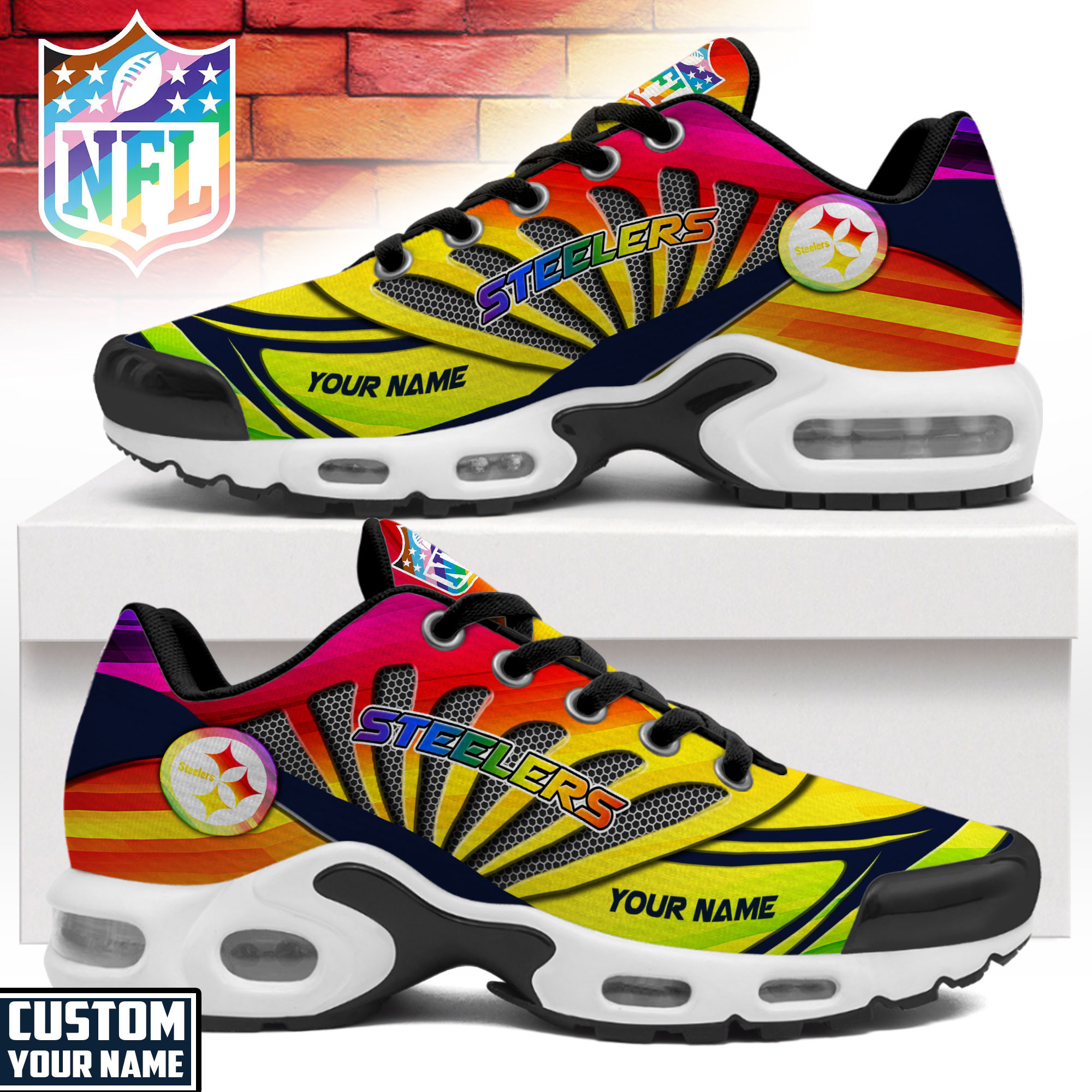 Pittsburgh Steelers | Premium NFL Pride Month Air Max Shoes NTH1